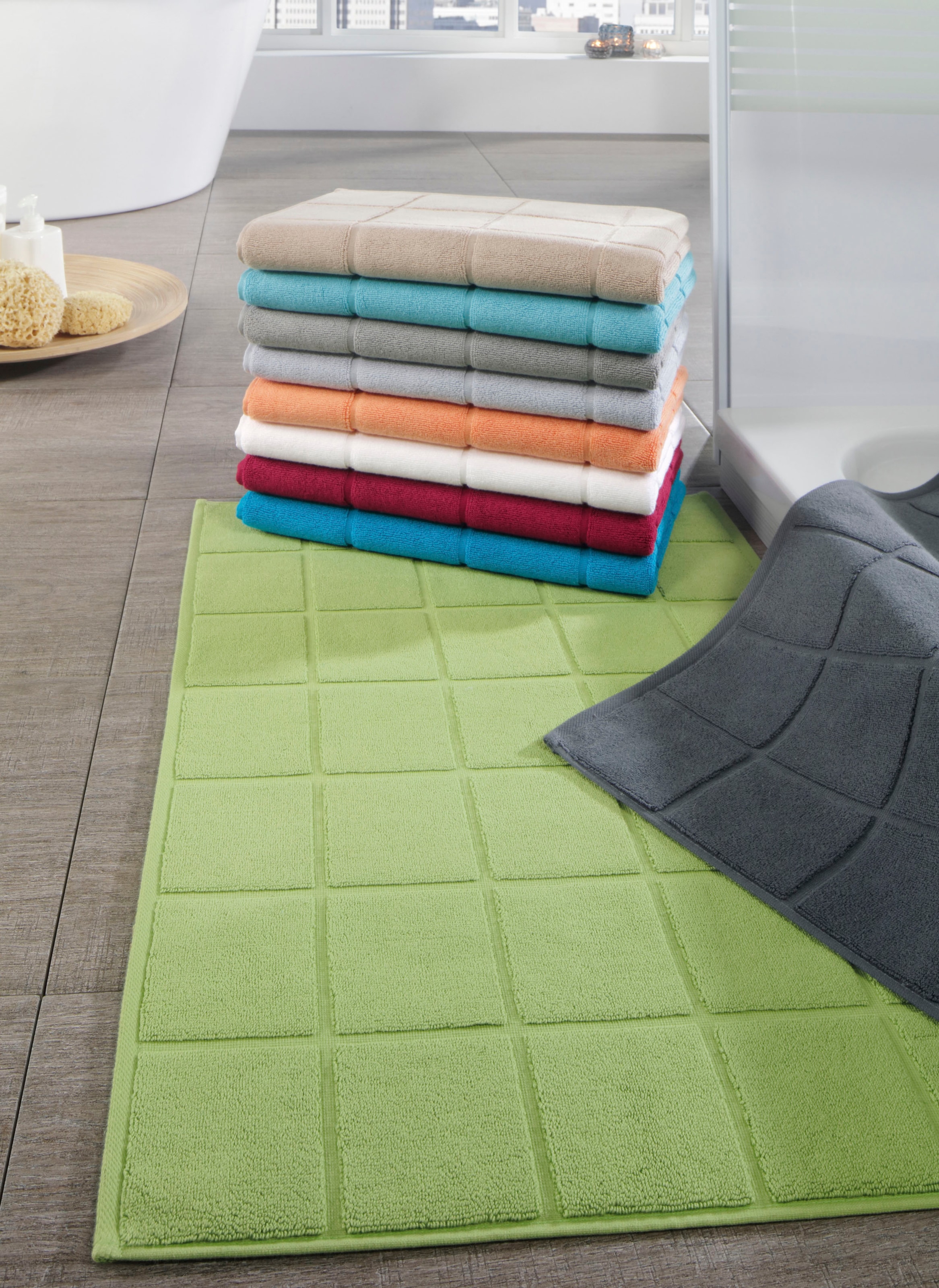 ROSS Hotelmatte »Unifond« Höhe 10 mm beidseitig nutzbar | fussbodenheizungsgeeignet | schnell trocknend besonders weich, Badezimmerteppich, uni