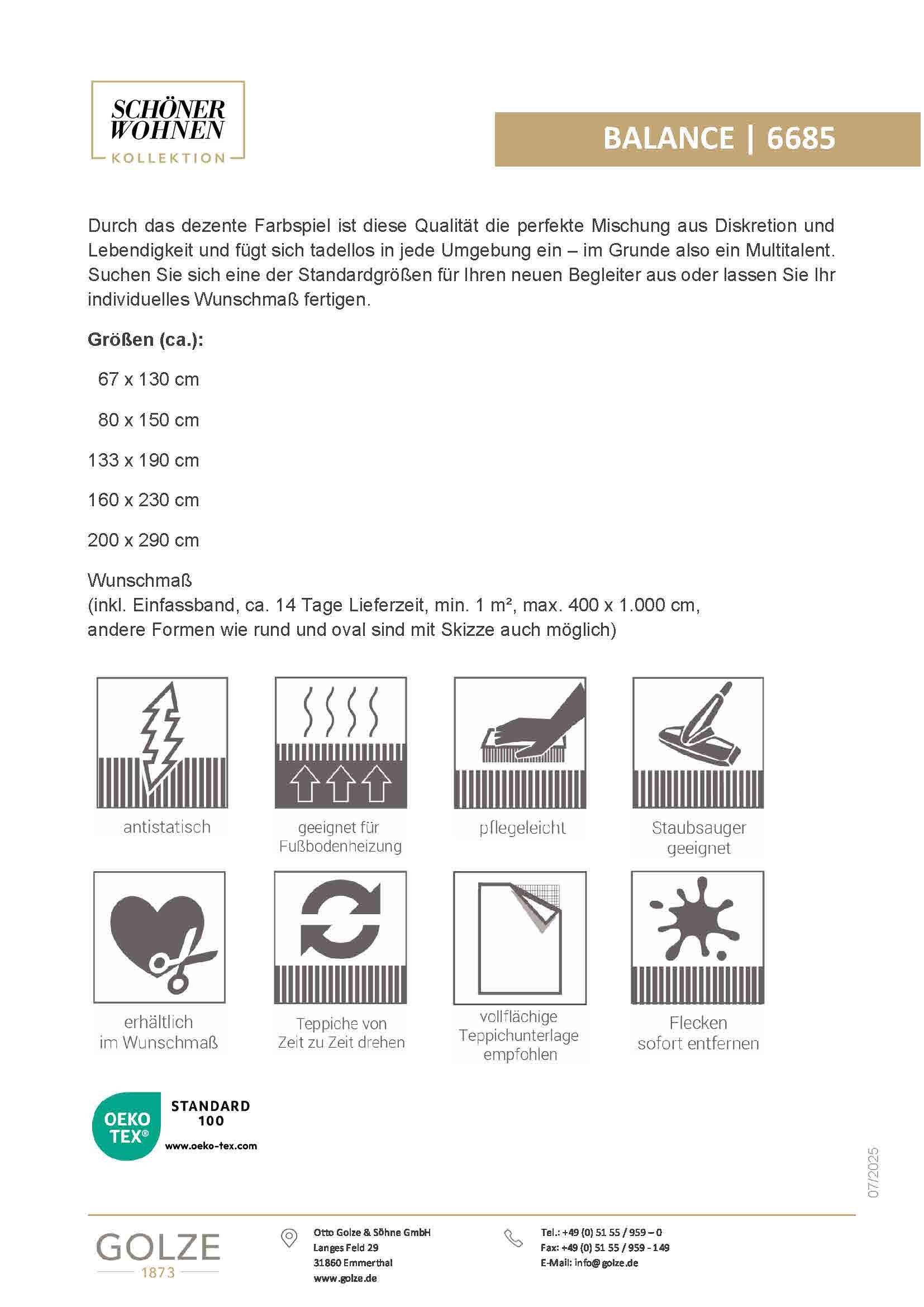 SCHÖNER WOHNEN-Kollektion Teppich »Balance« rechteckig 13 mm Höhe Kurzflor, Wohnzimmer