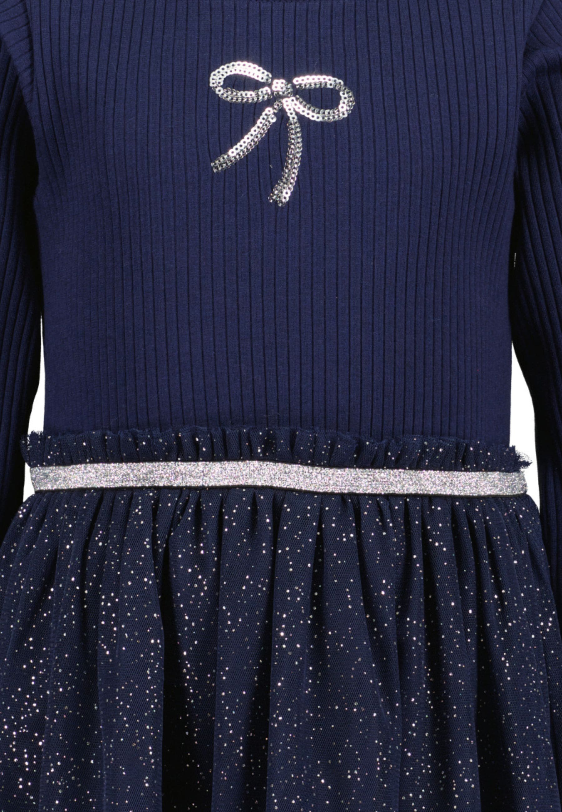 Blue Seven Robe en jersey avec jupe en tulle appliquée et détails en paillettes