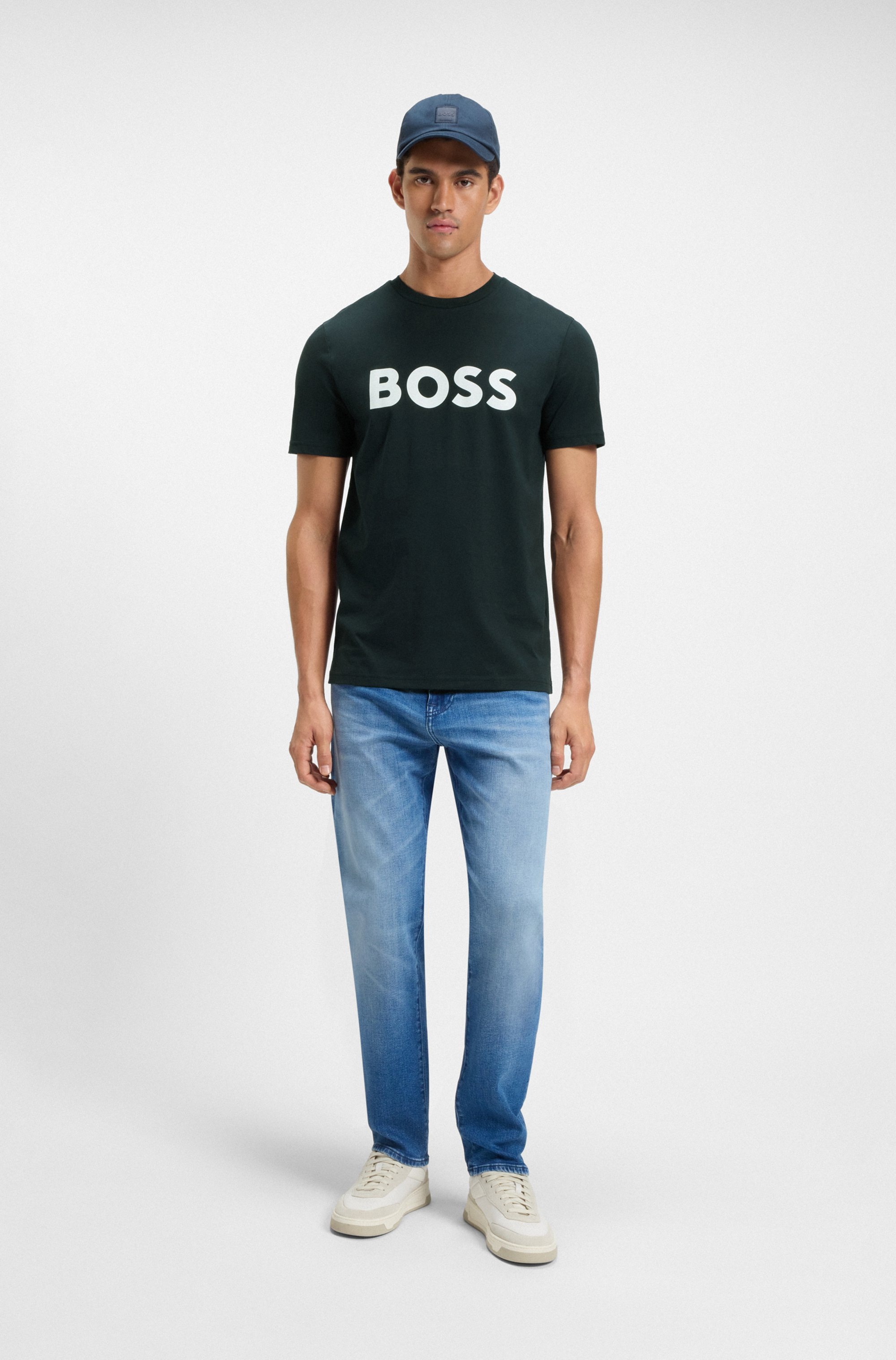BOSS ORANGE T-Shirt »Thinking« 1 Stk. Rundhalsausschnitt, Regular Fit, grosser Logodruck