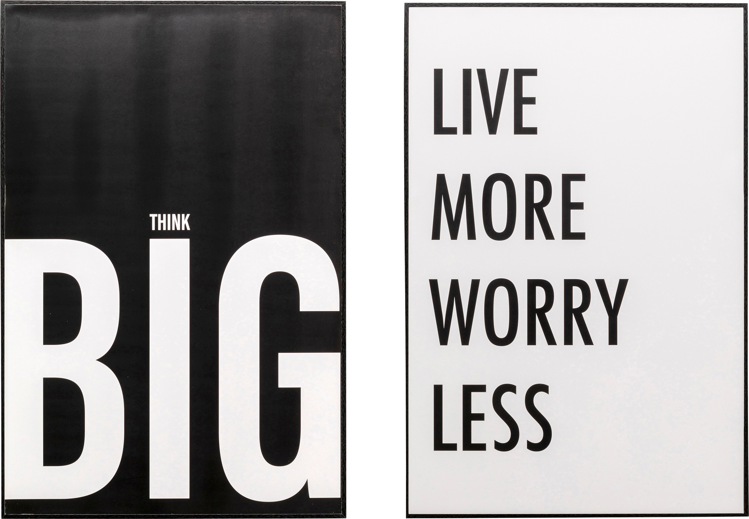 Kare Design Bild mit Rahmen »Gerahmtes Bild Big Live More« Set, 2, 2 Stk. tlg.