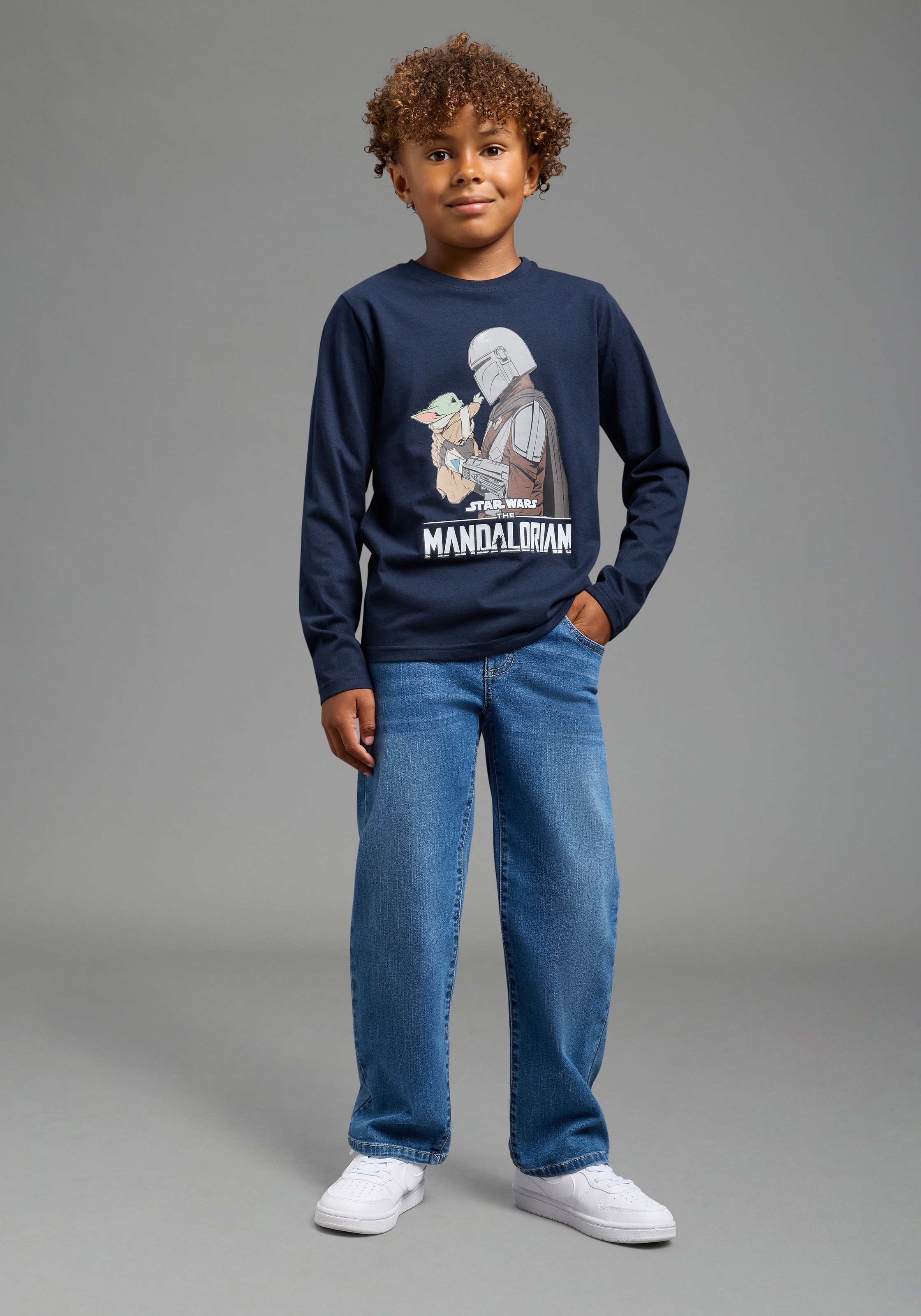 KIDSWORLD T-shirt à manches longues »STAR WARS: MANDALORIAN Shirt, Disney« t-shirt Disney, coupe normale, manches longues, style basique