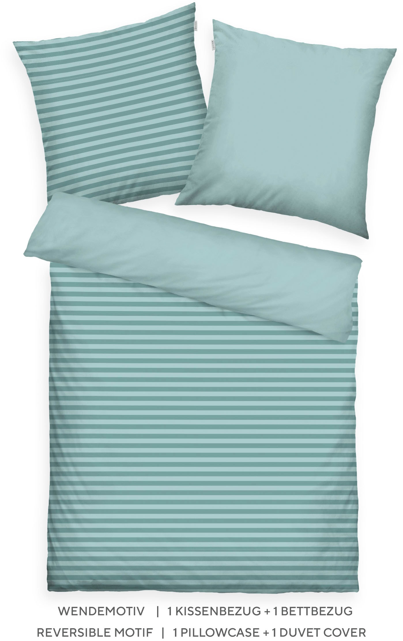 TOM TAILOR HOME Bettwäsche »MEDIUM STRIPES in Gr. 135x200cm, 155x220cm oder 200x220cm« 2 Stk. new bedroom, mit farbigem Markenreissverschluss