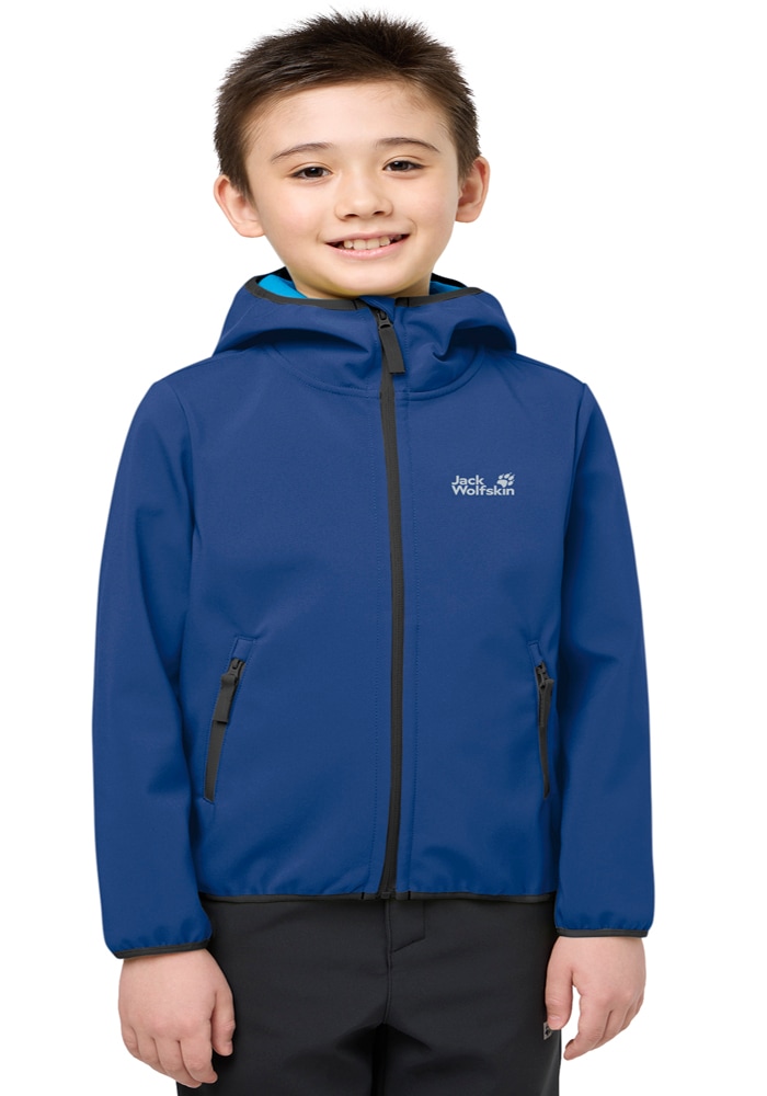 Jack Wolfskin Veste softshell »FOURWINDS JACKET KIDS« mit Kapuze