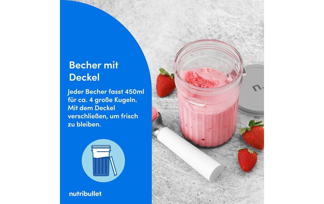 nutribullet Machine à glace »nutribullet Chill, 5 Programme, 3 Behälter (NBD0503W)« 500 W Glace, gelato, sorbet, smoothie bowl, yaourt glacé