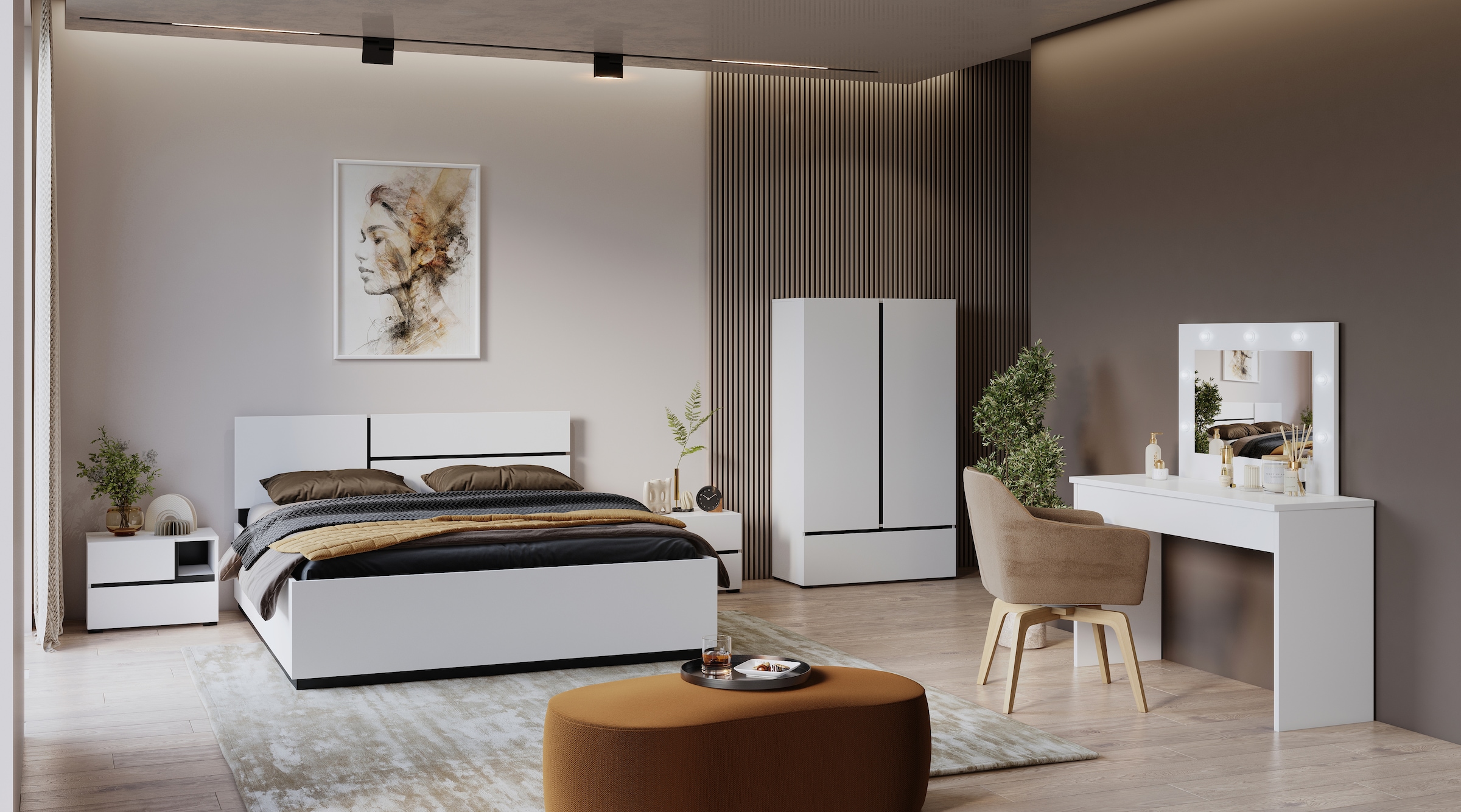 GOODproduct Wäscheschrank »Cross, moderner griffloser Kleiderschrank« Mehrzweckschrank, Drehtürenschrank mit 1 Schublade, 3 Farben verfügbar