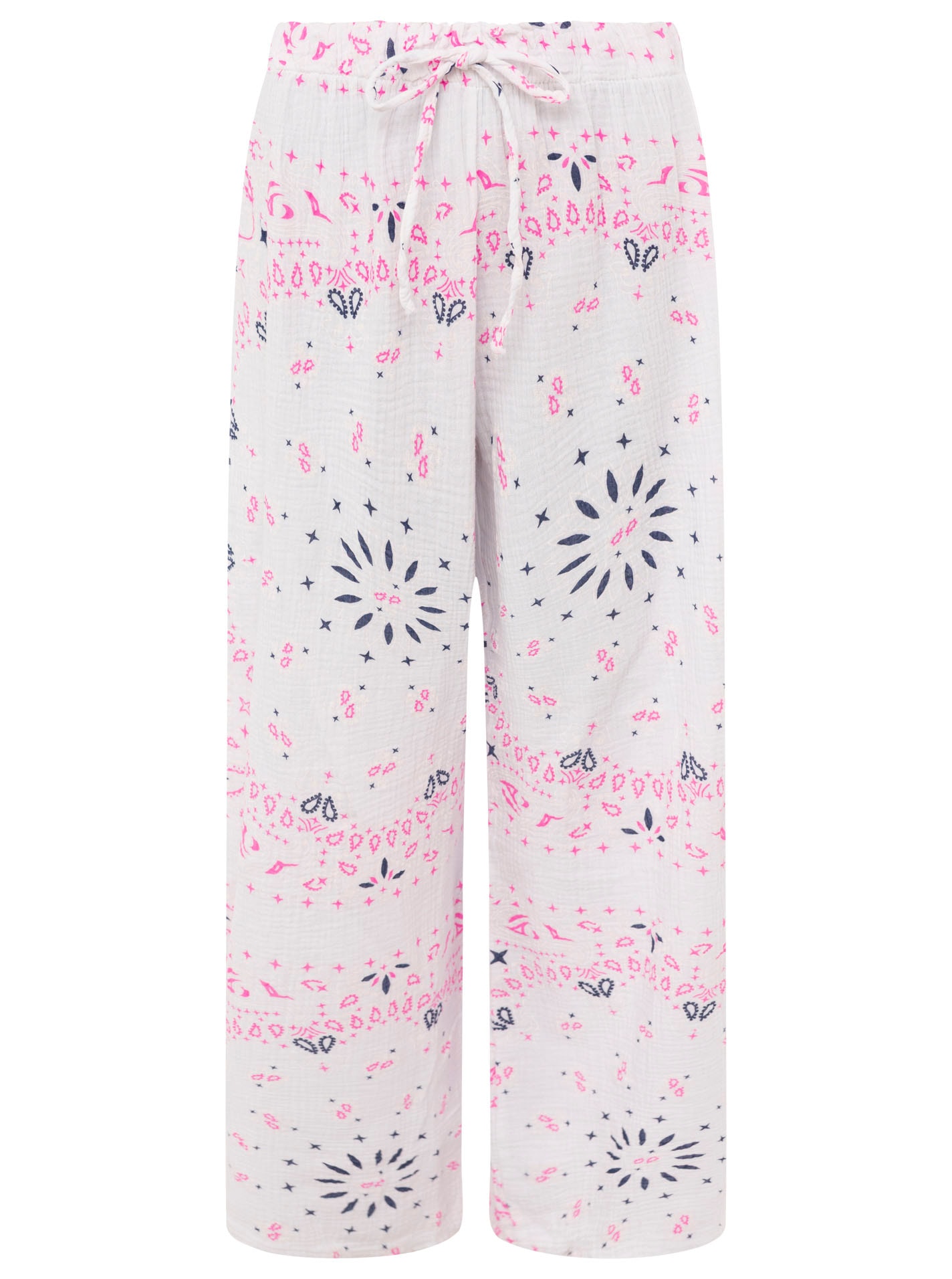 Zwillingsherz Pantalon en tissu »"Paisley Dreams"«  motif paisley, ceinture élastique avec cordon, mousseline