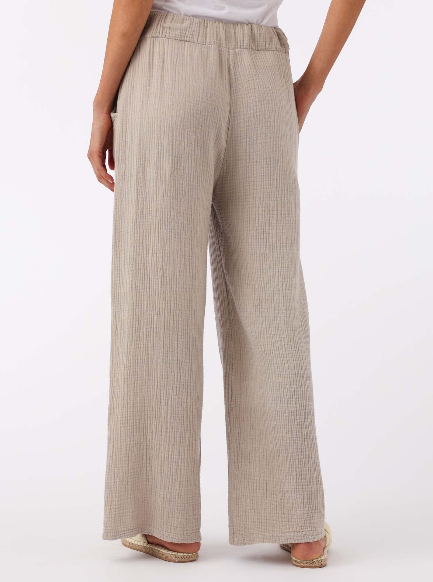 Zwillingsherz Pantalon en tissu »"Musselin"«  mit Zugband, Eingriffstaschen und weitem Bein