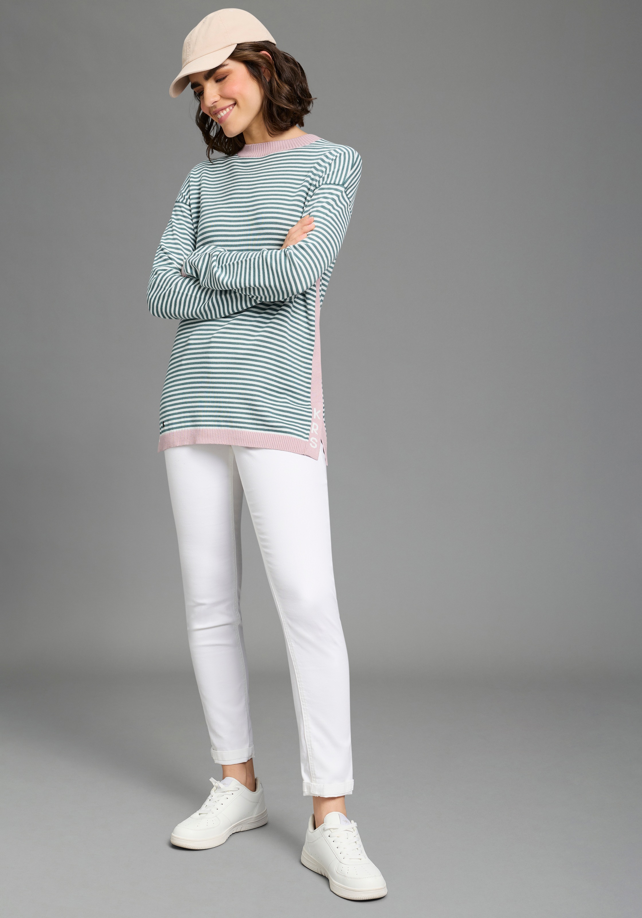 KangaROOS Pull en tricot aus Baumwolle-Mix, mit Rundhalsausschnitt, lässig geschnitten