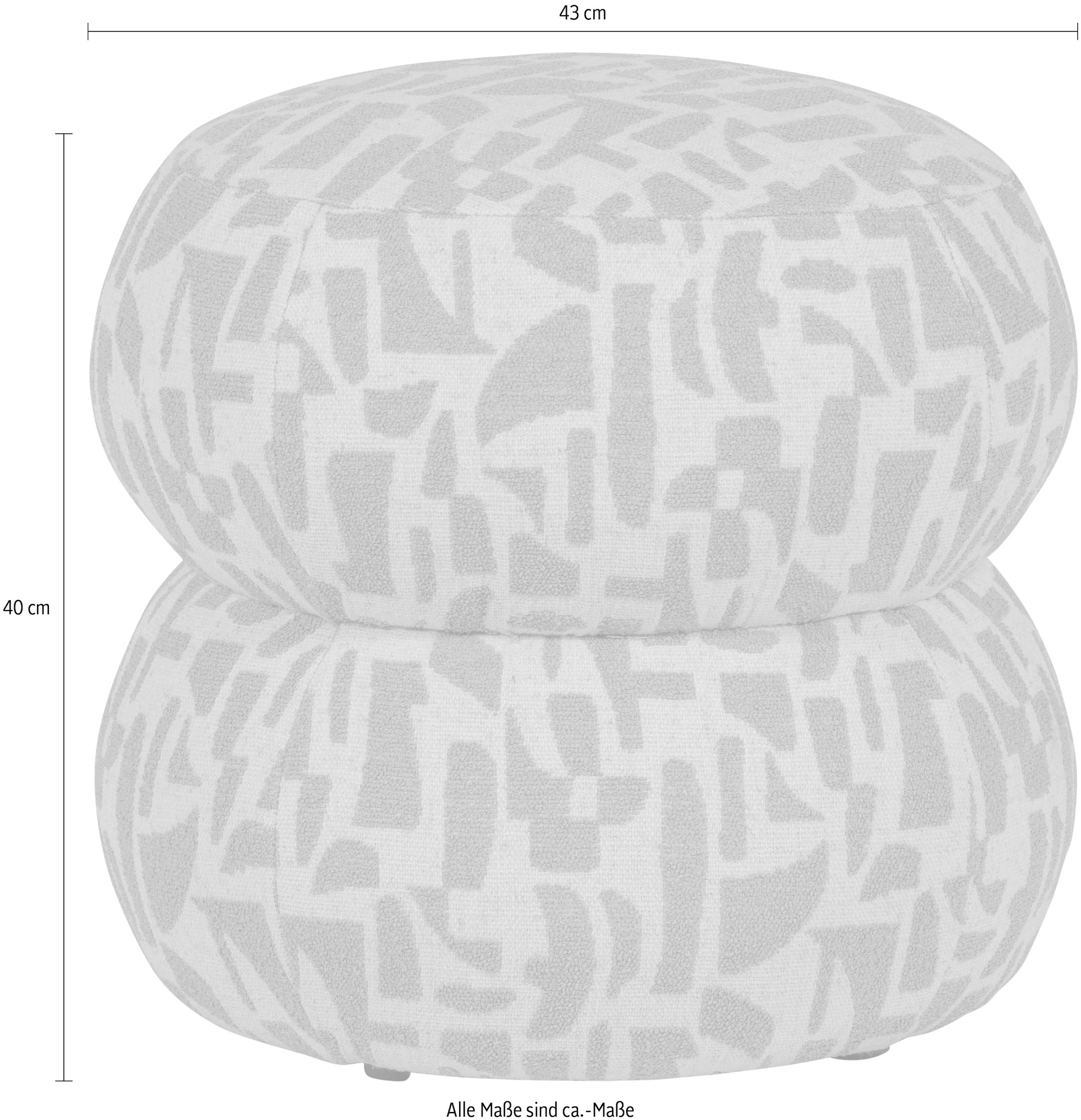 WOOOD Hocker »Anic mit Sunny-Gewebtem Bezug, B 43 x T 43 x H 40 cm« Sehr hohe Verschleissfestigkeit, pflegeleicht, montiert geliefert