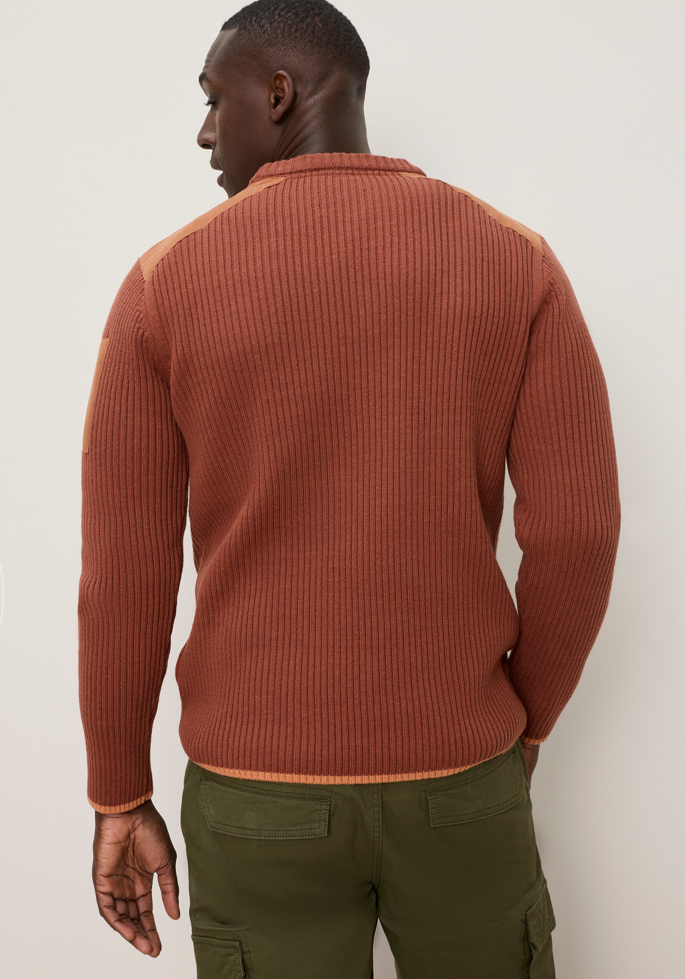 KangaROOS Strickpullover mit Rundhalsausschnitt, WEbpatches, Regular Fit