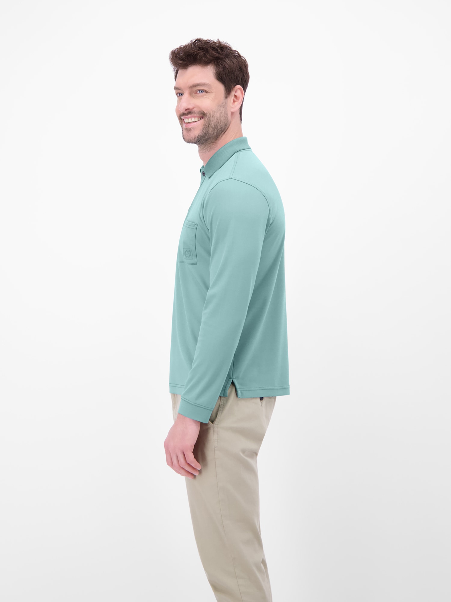 LERROS Sweatshirt »Langarm Polo mit Brusttasche aus Baumwollmix«
