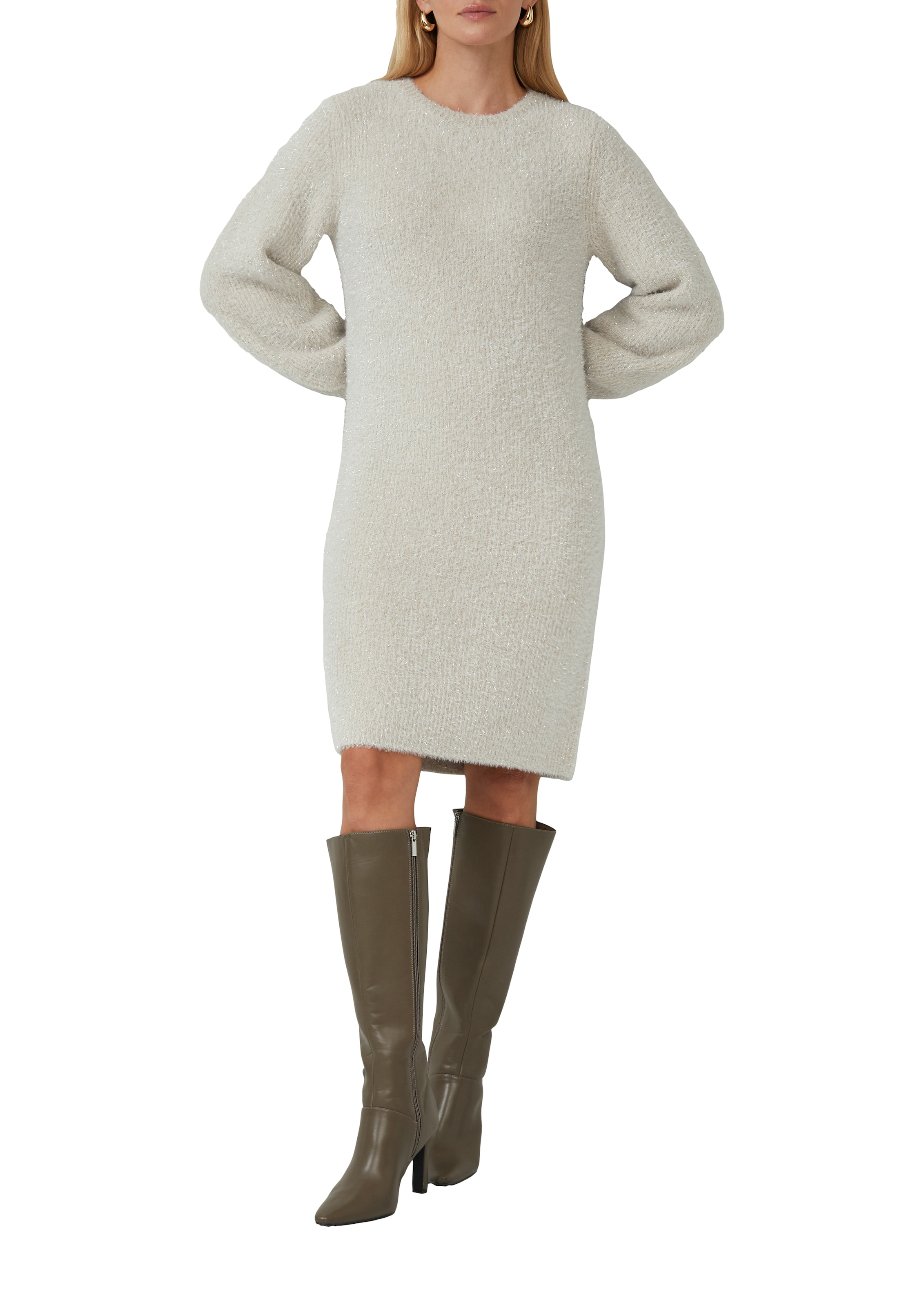 s.Oliver BLACK LABEL Robe en tricot avec ourlet côtelé