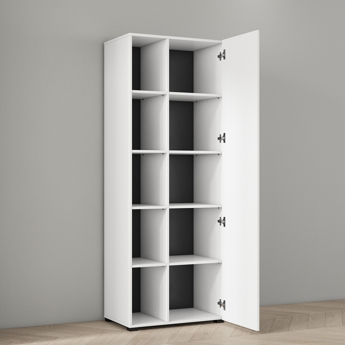 GOODproduct Armoire de classement »Moid, moderner Mehrzweckschrank,« Masse: 64,5x41,5x175 cm, 5 Fächer mit viel Stauraum