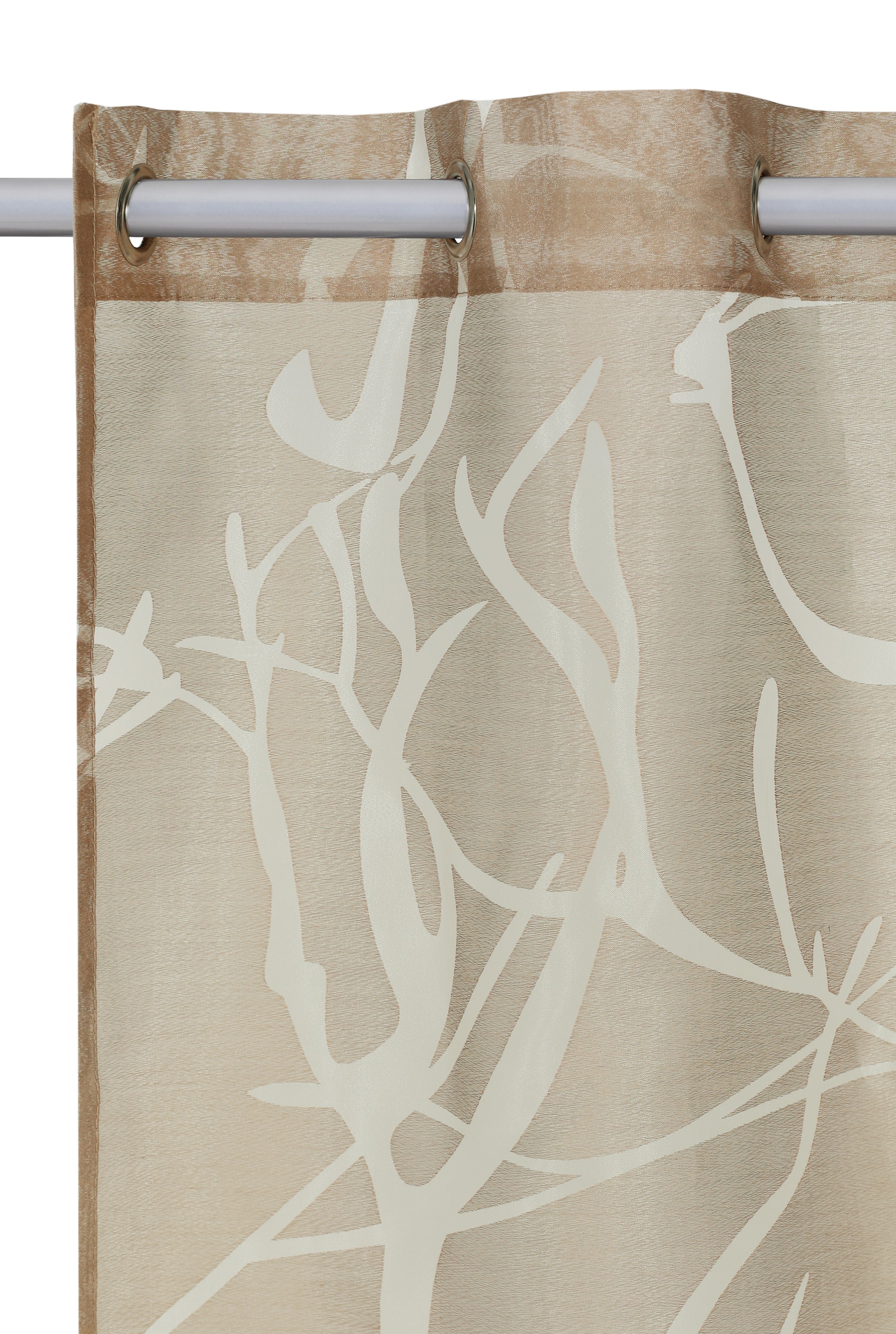 GOODproduct Scheibengardine »Anna, 1 Stück, halbtransparent, Ösen, Äste-Motiv« Ösen 1 Stk. tlg. Viskose & Polyester, Äste-Motiv
