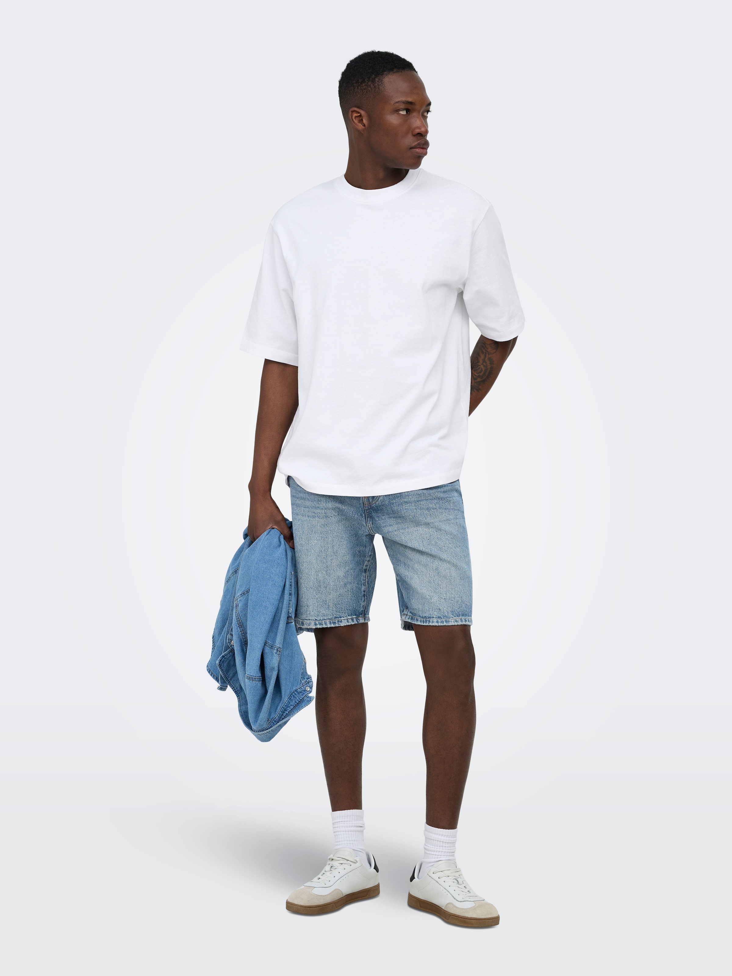 ONLY & SONS Short en jean »ONSEDGE MB GREEN 3227 TAI DNM SHORTS« coton, coupe droite