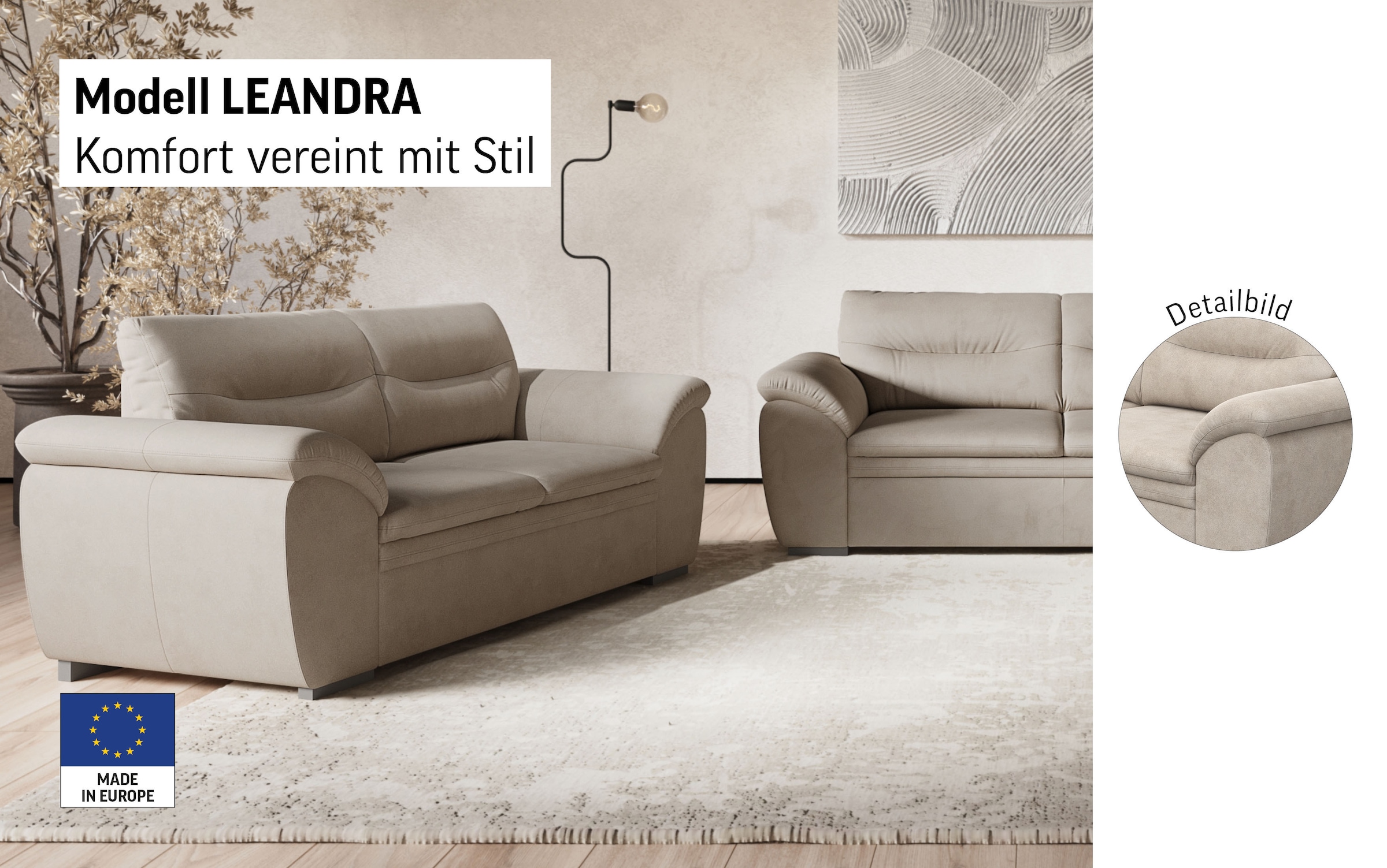 COTTA 2,5-places »Leandra« Polstergarnitur, auch als Set erhältlich