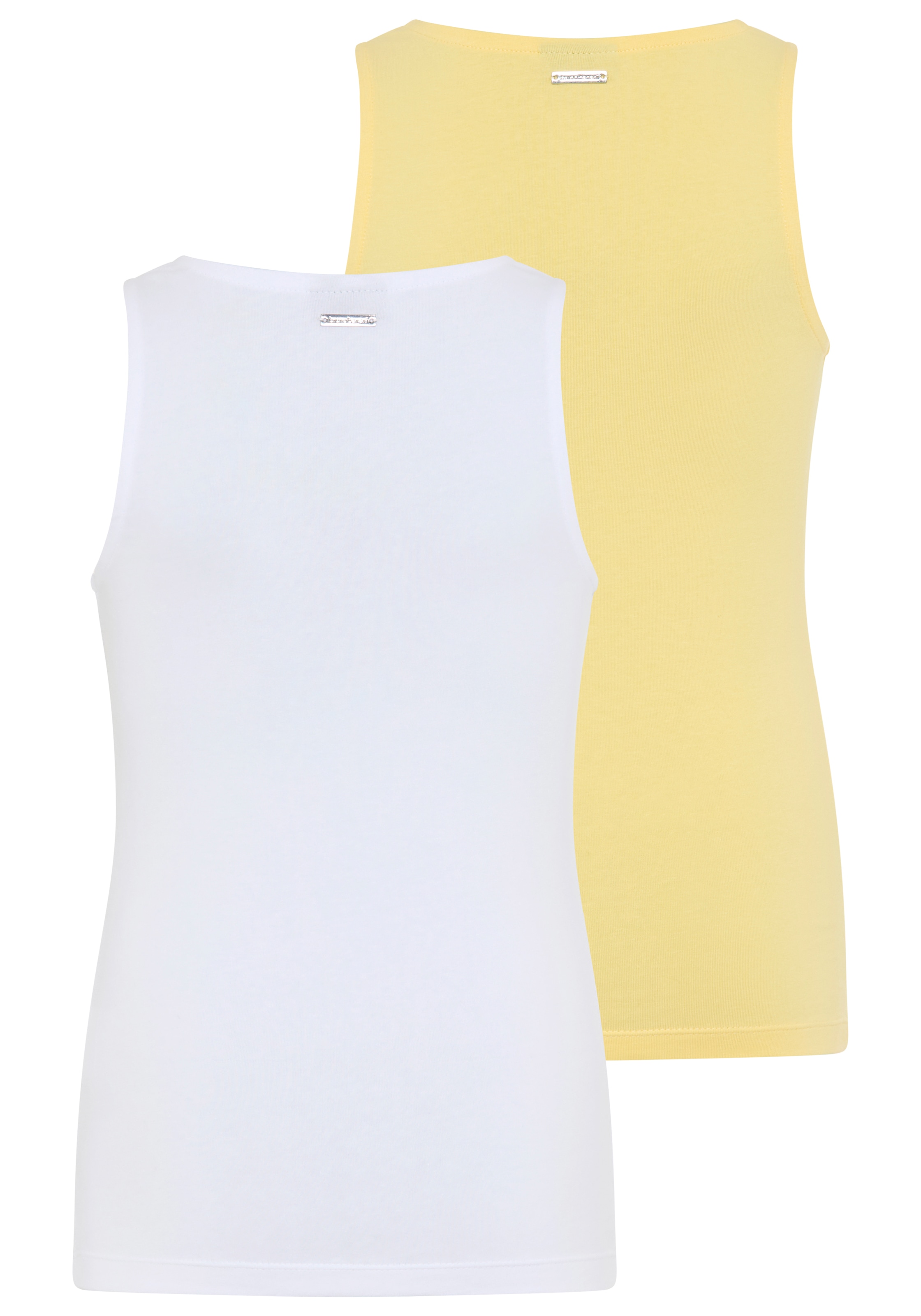 Bruno Banani T-shirt »2er Pack Tank Tops, modische Basics für Mädchen« Packung, 2, 2 pièces ohne Ärmel, Basic Passform, unifarben, aus Baumwolle und Elasthan