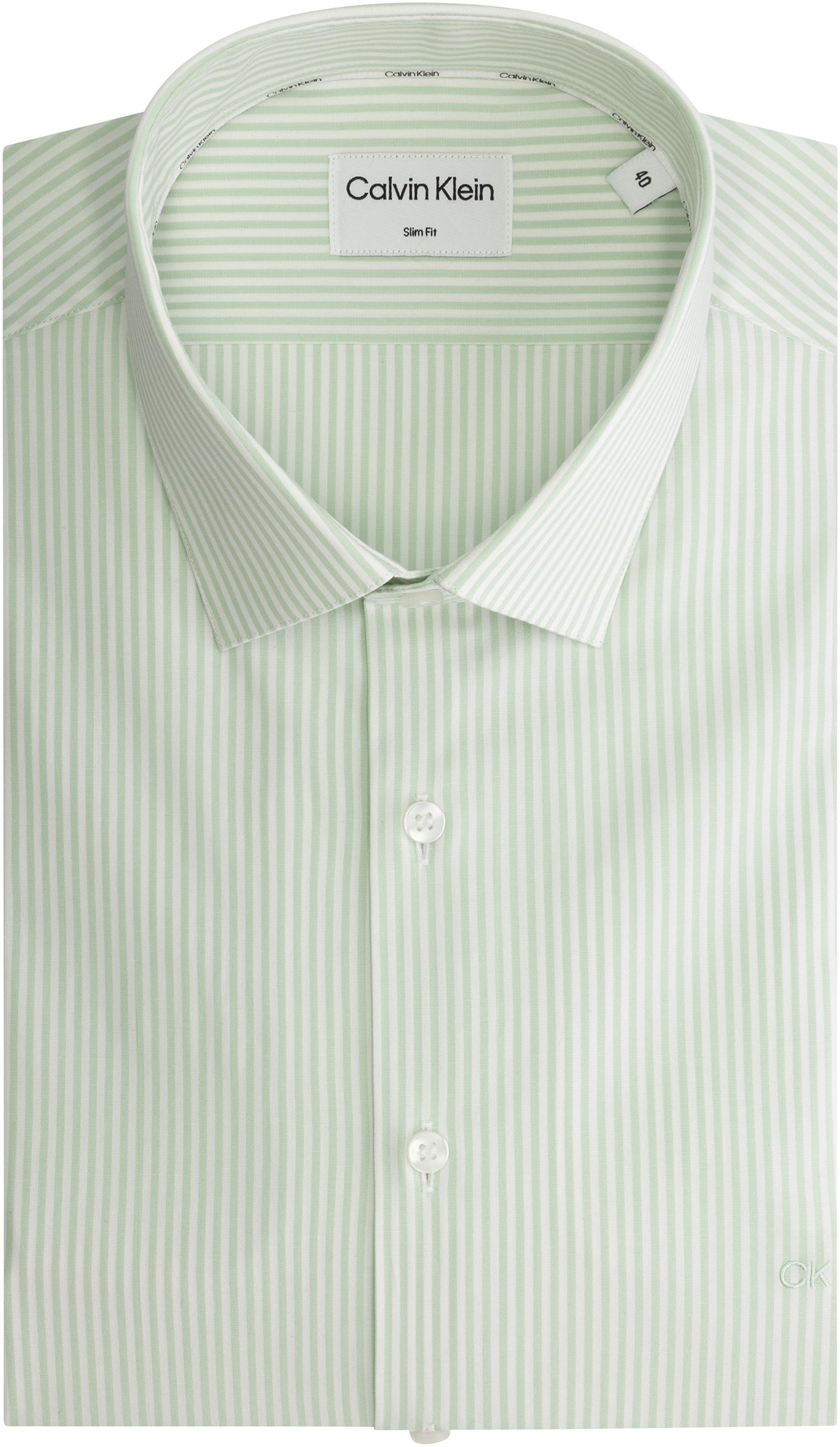 Calvin Klein Chemise à manches longues »POPLIN STRIPE SLIM SHIRT« mit Logoprägung