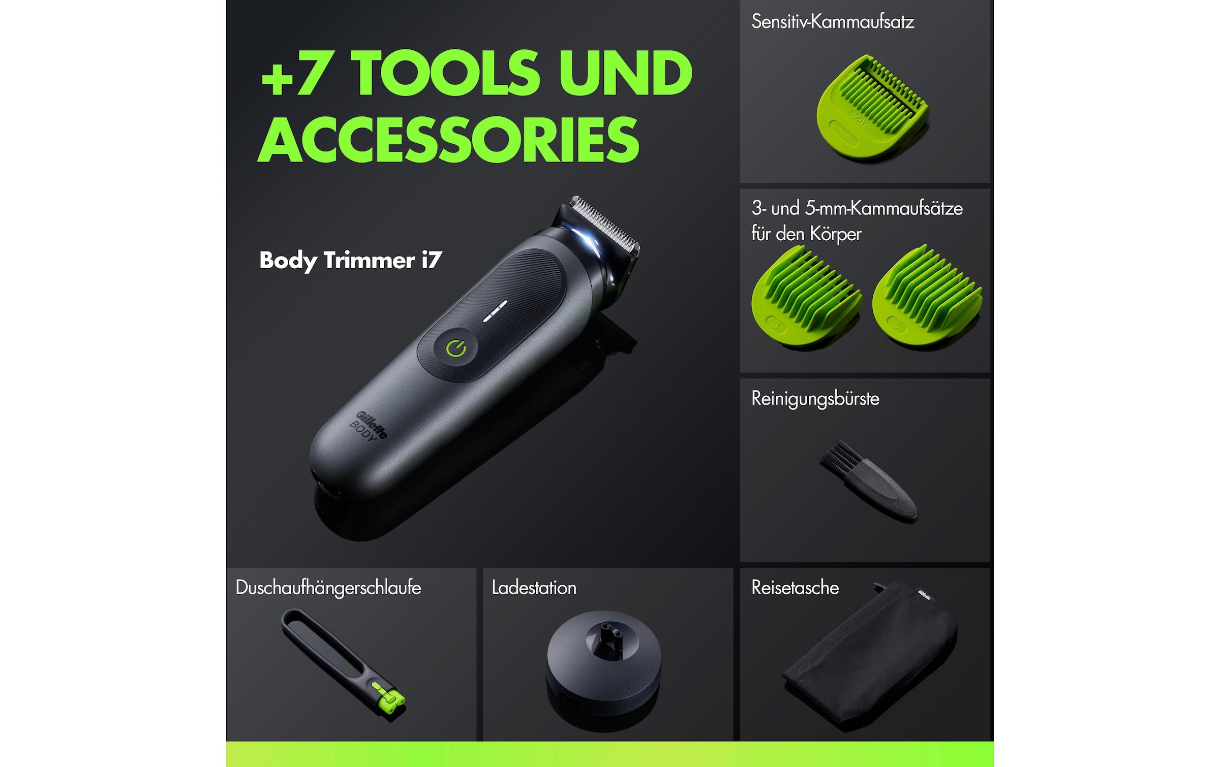 Gillette Körperrasierer »+ Intimhaartrimmer für Männer i7«