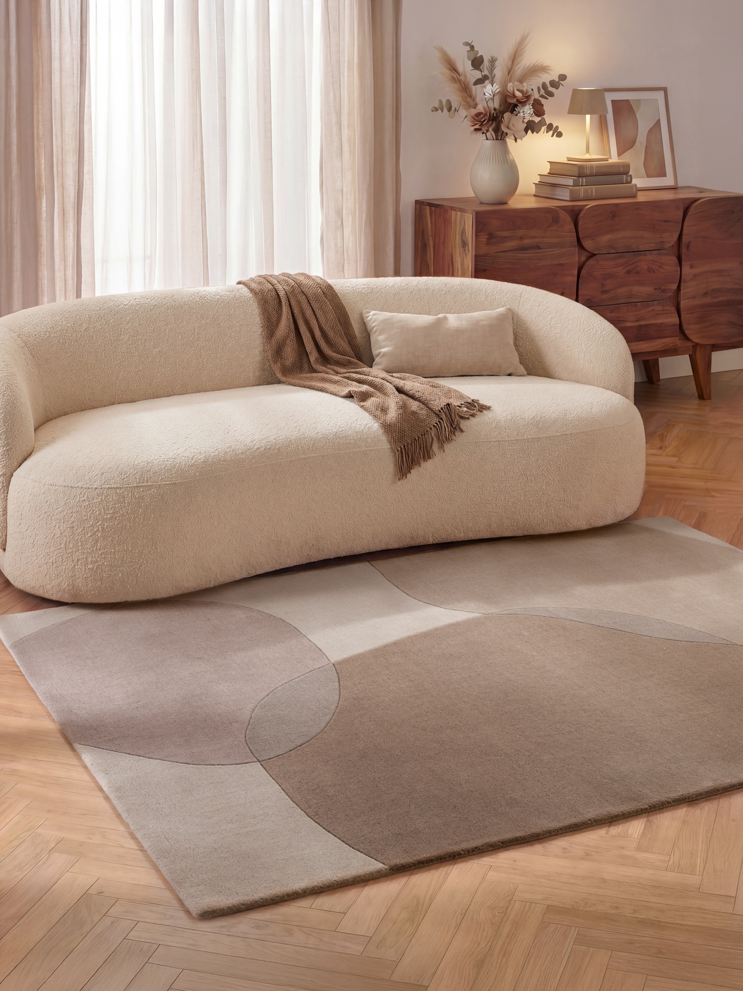 Villeroy & Boch Wollteppich »Ovia« rechteckig 17 mm Höhe Wolle, Natur,Handgemacht, Abstrakt, Kurzflor, Wohnzimmer, Schlafzimmer