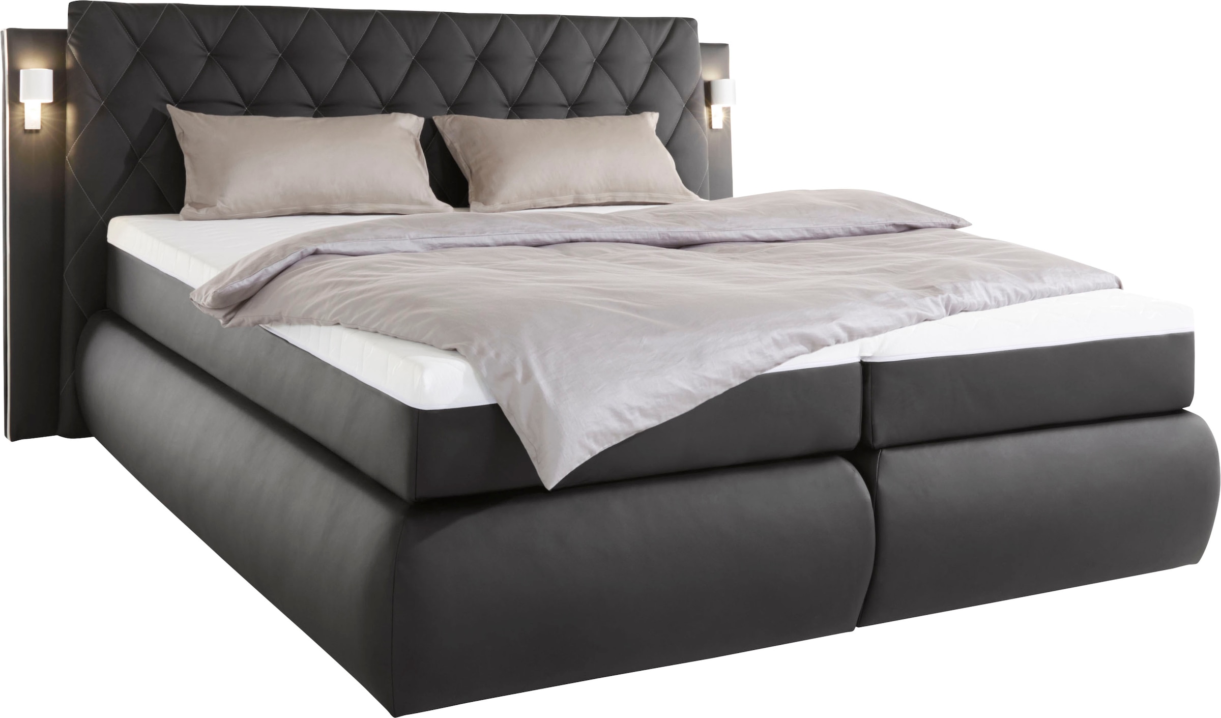 COLLECTION AB Lit boxspring inklusive Bettkasten, LED-Beleuchtung und Topper
