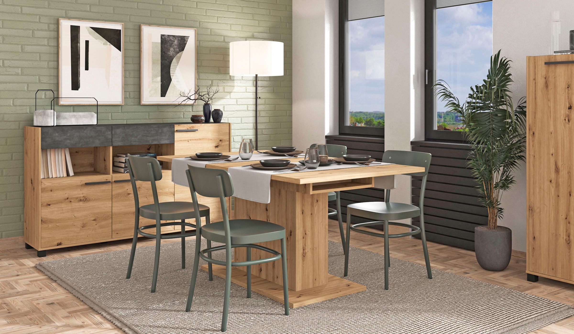 Home affaire Table de salle à manger »Sabrina« Breite 160 cm, Auszugsfunktion