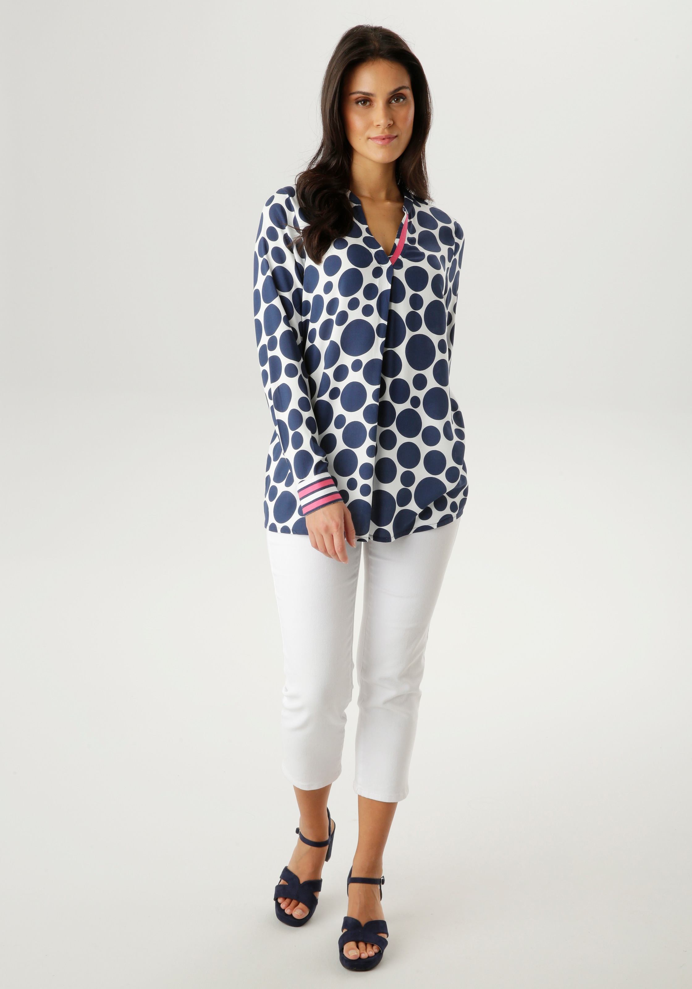 Aniston SELECTED Blouse à enfiler im raffinierten Tupfenverlauf - NEUE KOLLEKTION