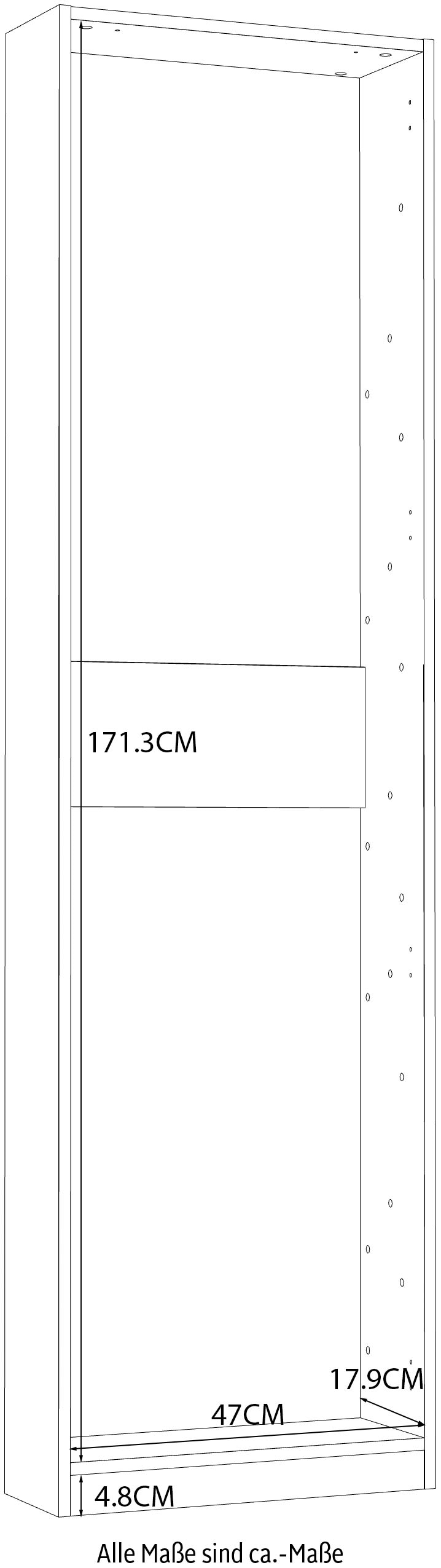 FORTE Schuhschrank »Calma Schuhschrank, Spiegeltüre, 12 Paar Schuhe, Türanschlag wählbar« B/H/T : 50/179,7/20 cm,  Schuhschrank mit Spiegeltüre , 180cm hoch, 12 Paar Schuhe