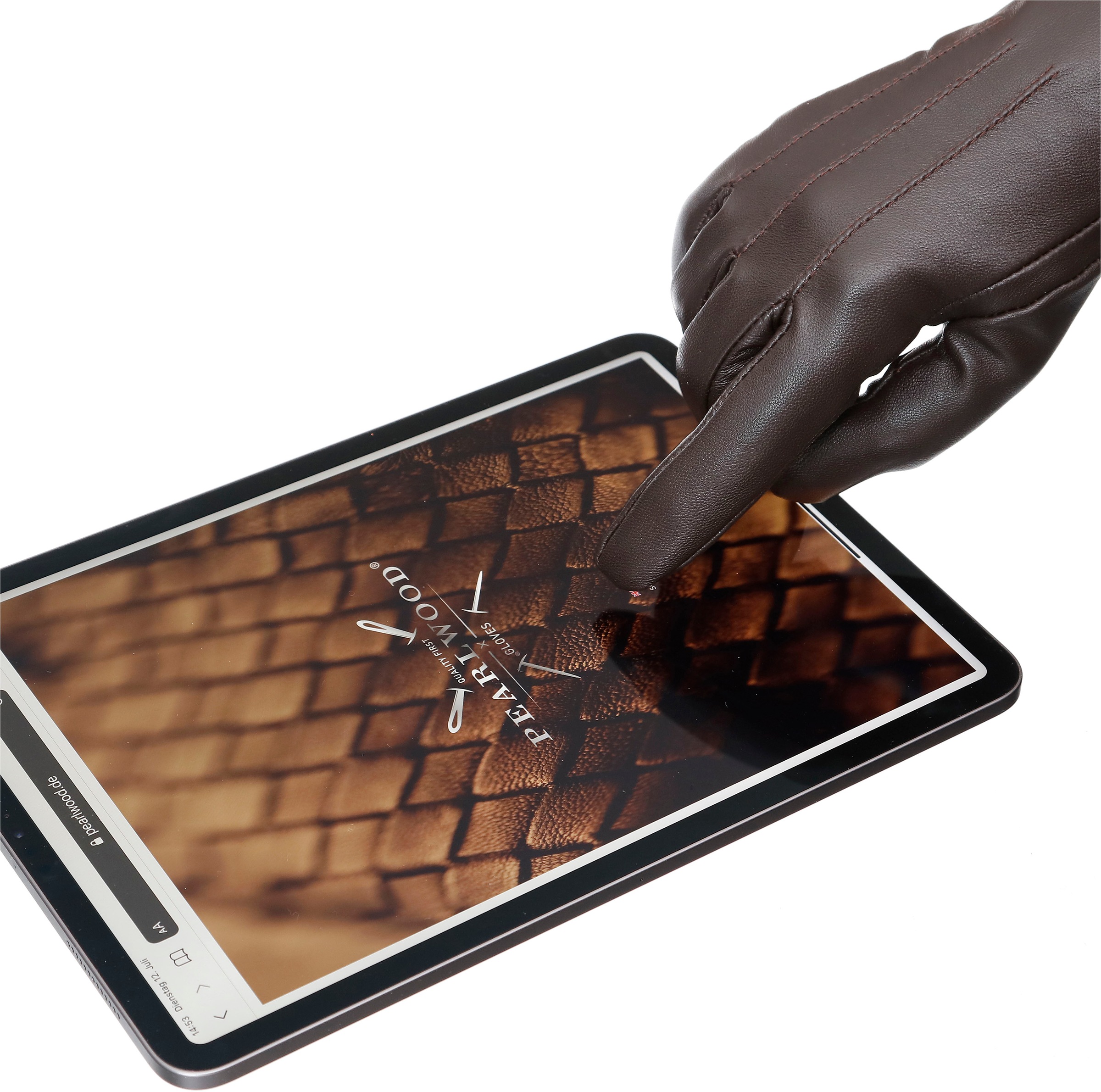 PEARLWOOD Gants en cuir »Daisy« Touchscreenfähig - mit 10 Fingern bedienbar, Ziernähte