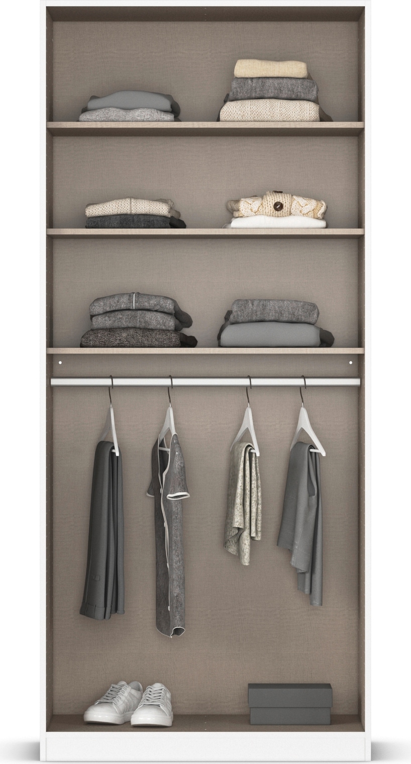 GOODproduct Drehtürenschrank »Kleiderschrank Schrank Garderobe AGORDO mit Dekor- oder Hochglanzfront« in zwei Griff-Farben, Breiten 91-405 cm,  durchdachte Innenausstattung, in 8 Breiten und 2 Höhen MADE IN GERMANY