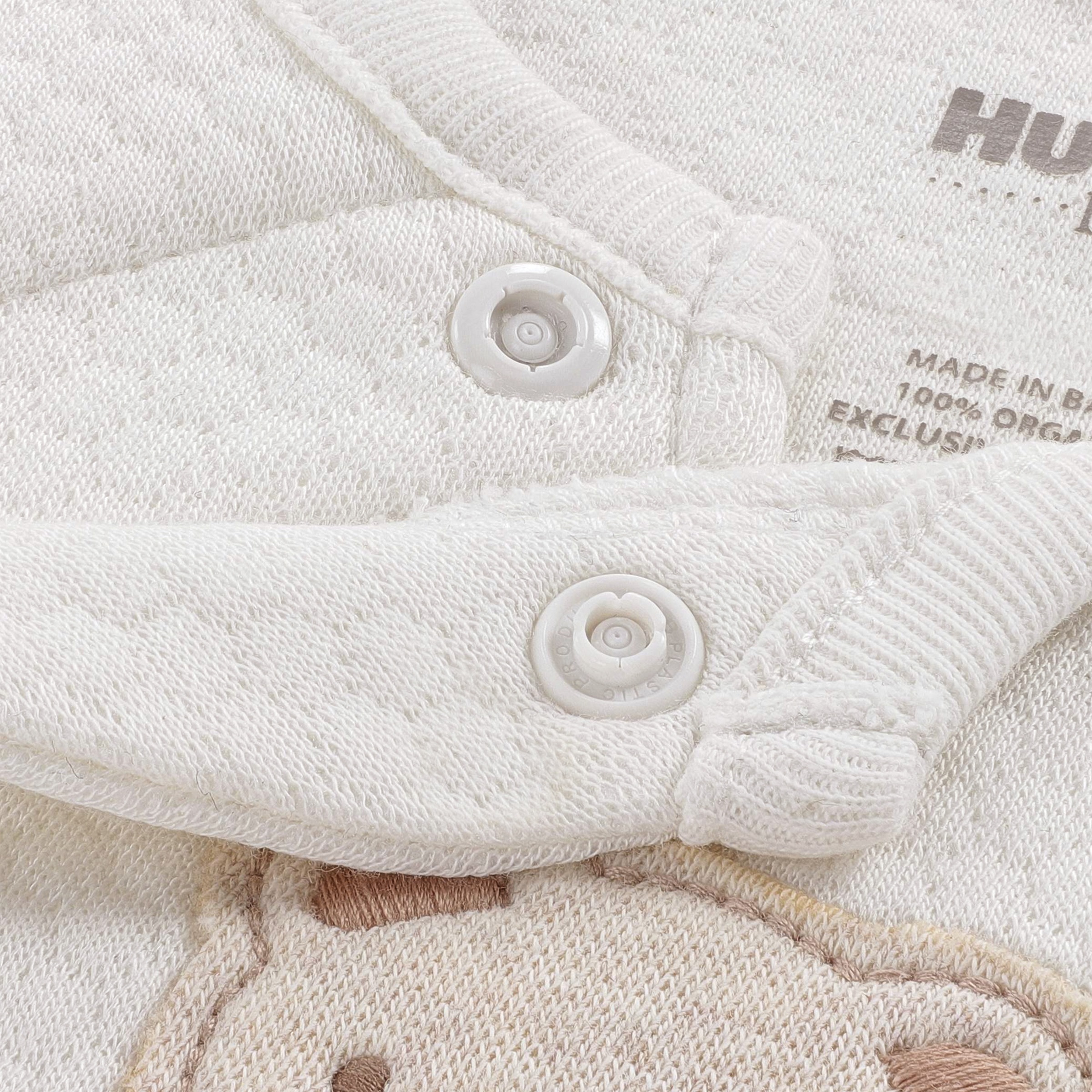 HUGGIES babywear Shirt, Hose, Jacke & Mütze »HUGN FOOTED PANT SET + ATTACHM« Set, 3 3er Seit Mütze-Jäckchen-Hose mit Füssen und Allover-Prints