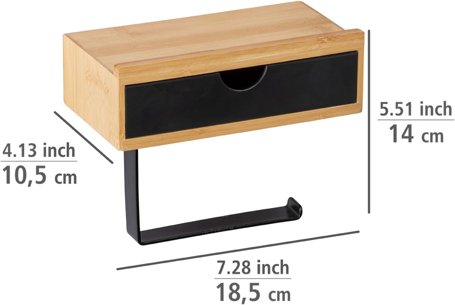 WENKO Support de papier toilette »Bambusa« avec tiroir, en bambou