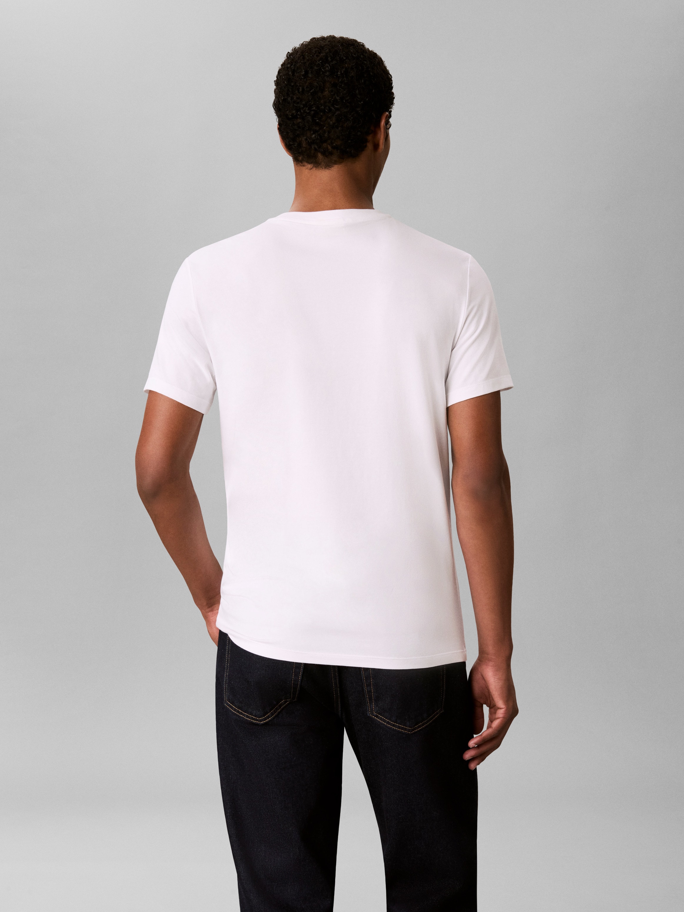 Calvin Klein T-shirt »2 Pack SS STRETCH COTTON SLIM TEE« Paquet, 2 col rond, coupe slim