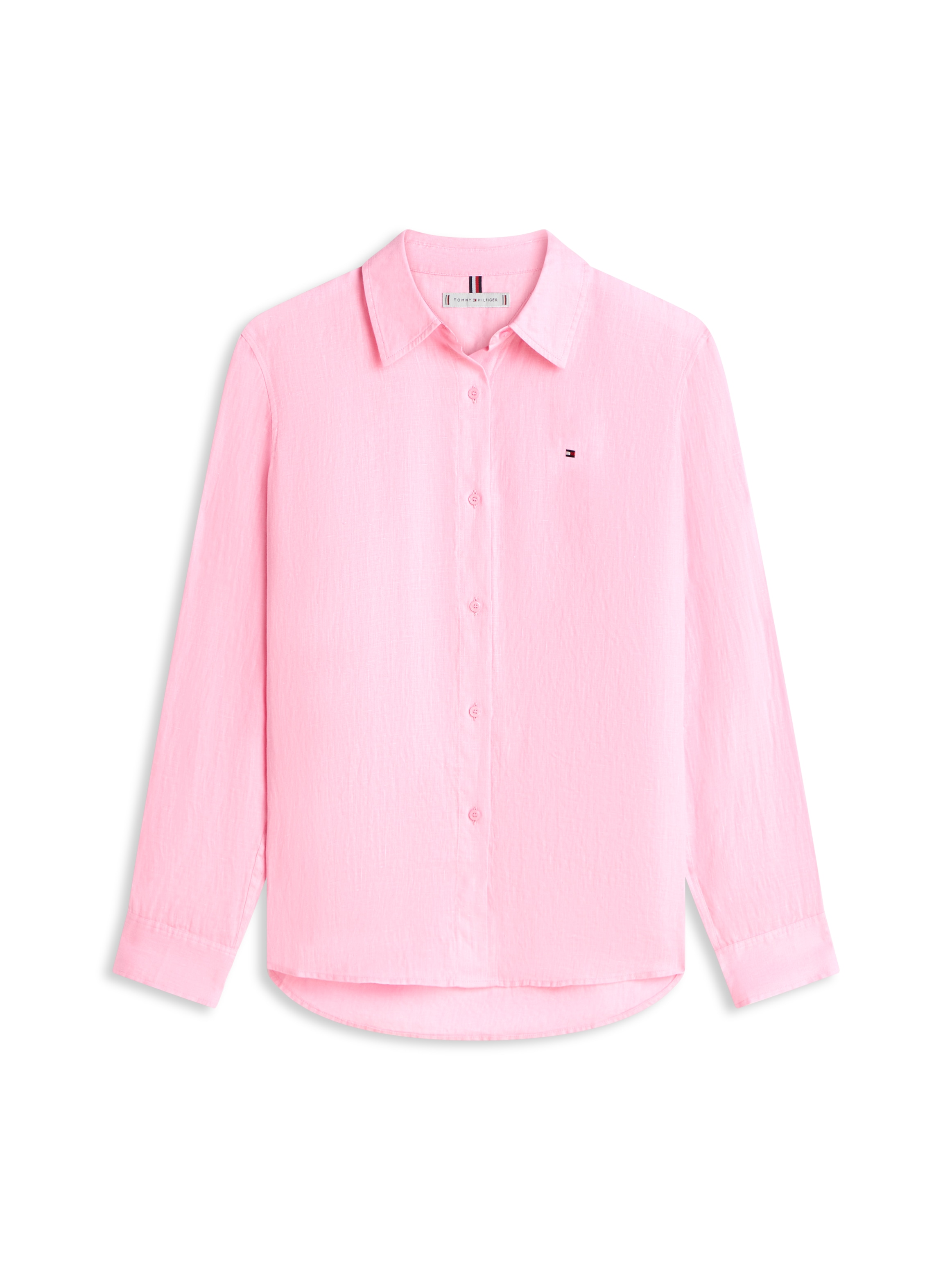 Tommy Hilfiger Hemdbluse »ESS LINEN RELAXED SHIRT« mit Logostickerei ,kühlendes Premium Leinen