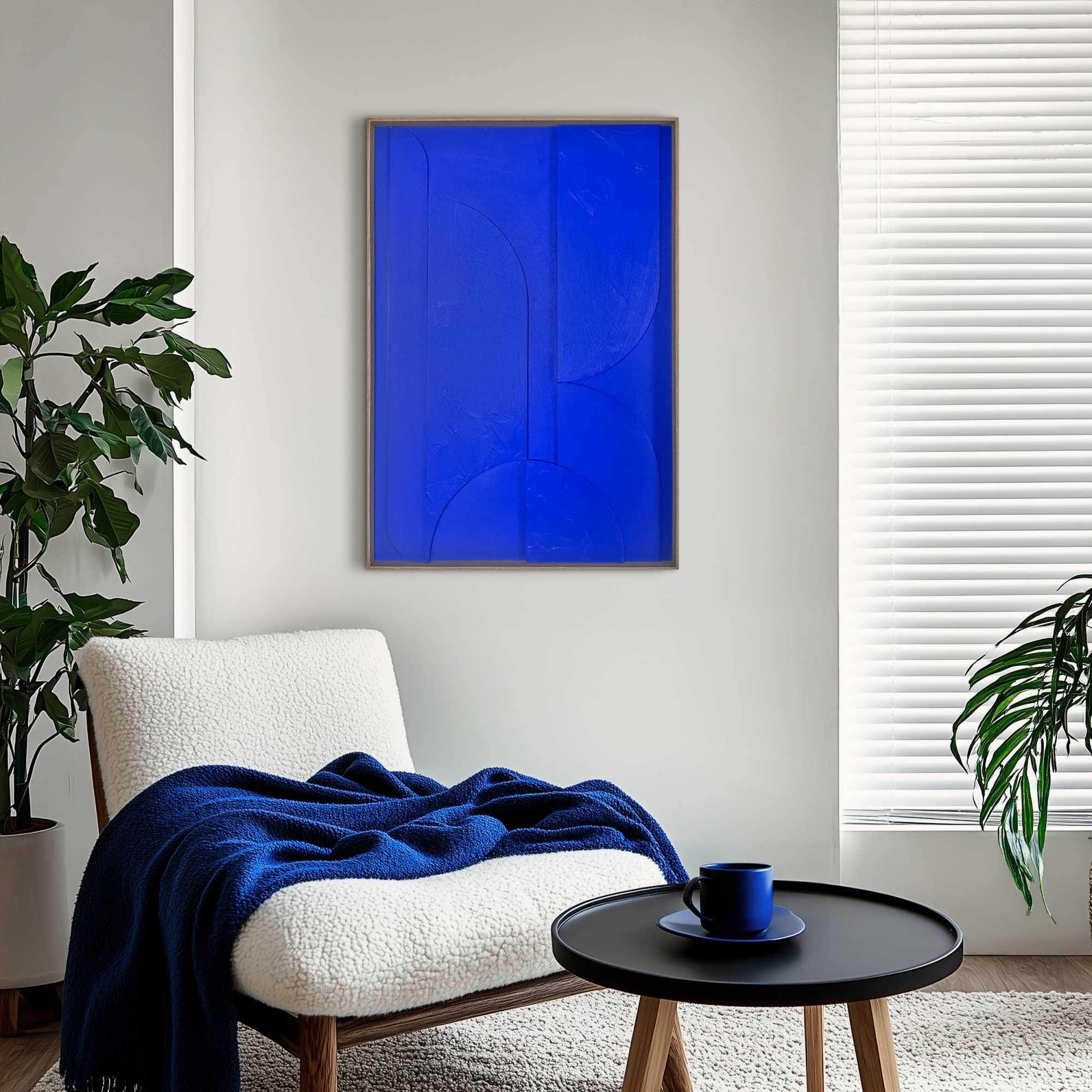 Reinders! Fresque murale »Shapes - cobalt blue« Wohnzimmer-Relief-3D-Abstrakt-MDF-50x70 cm
