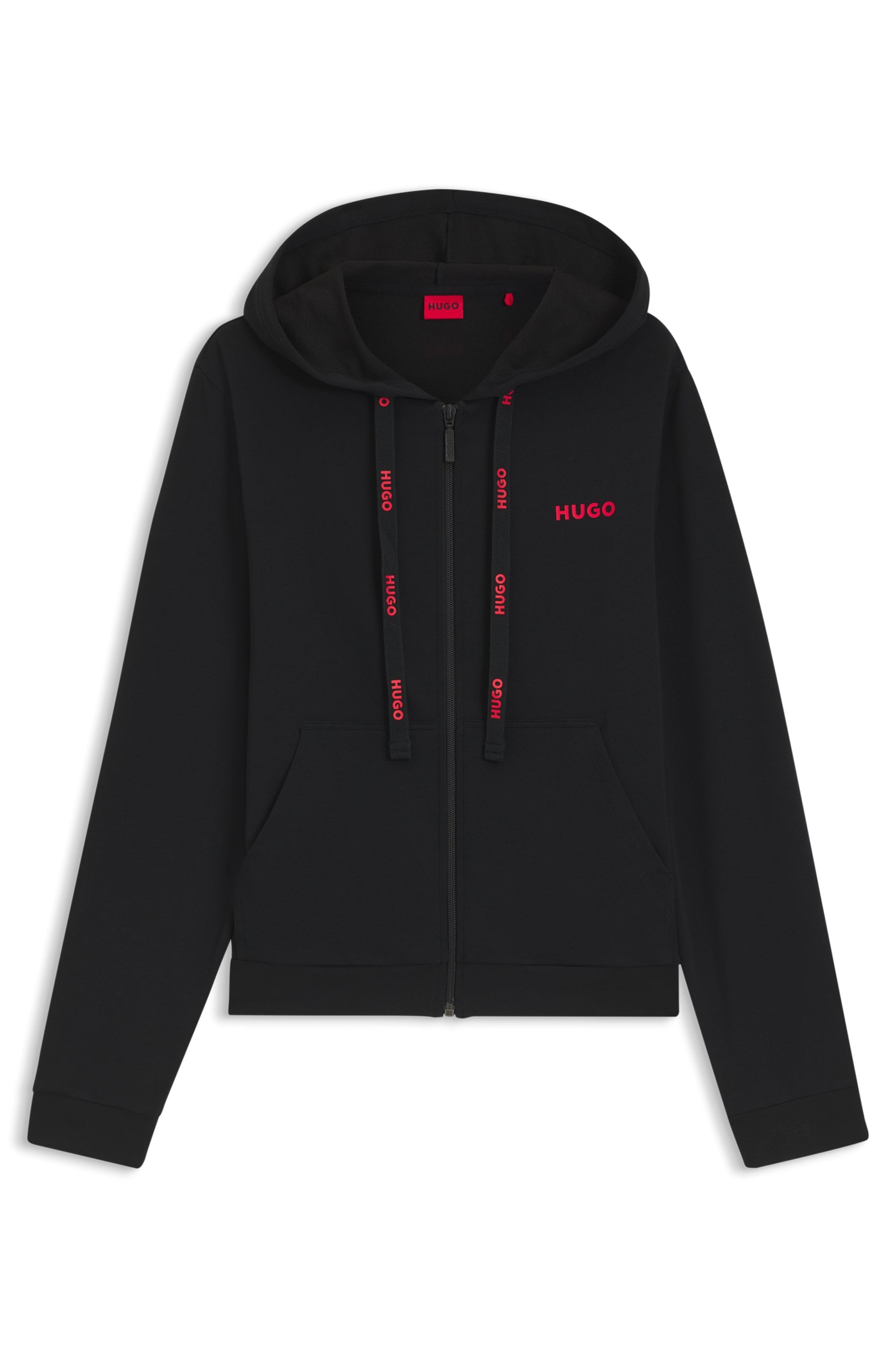 HUGO Underwear Veste sweat Kapuze, Reissverschluss, gerade geschnitten
