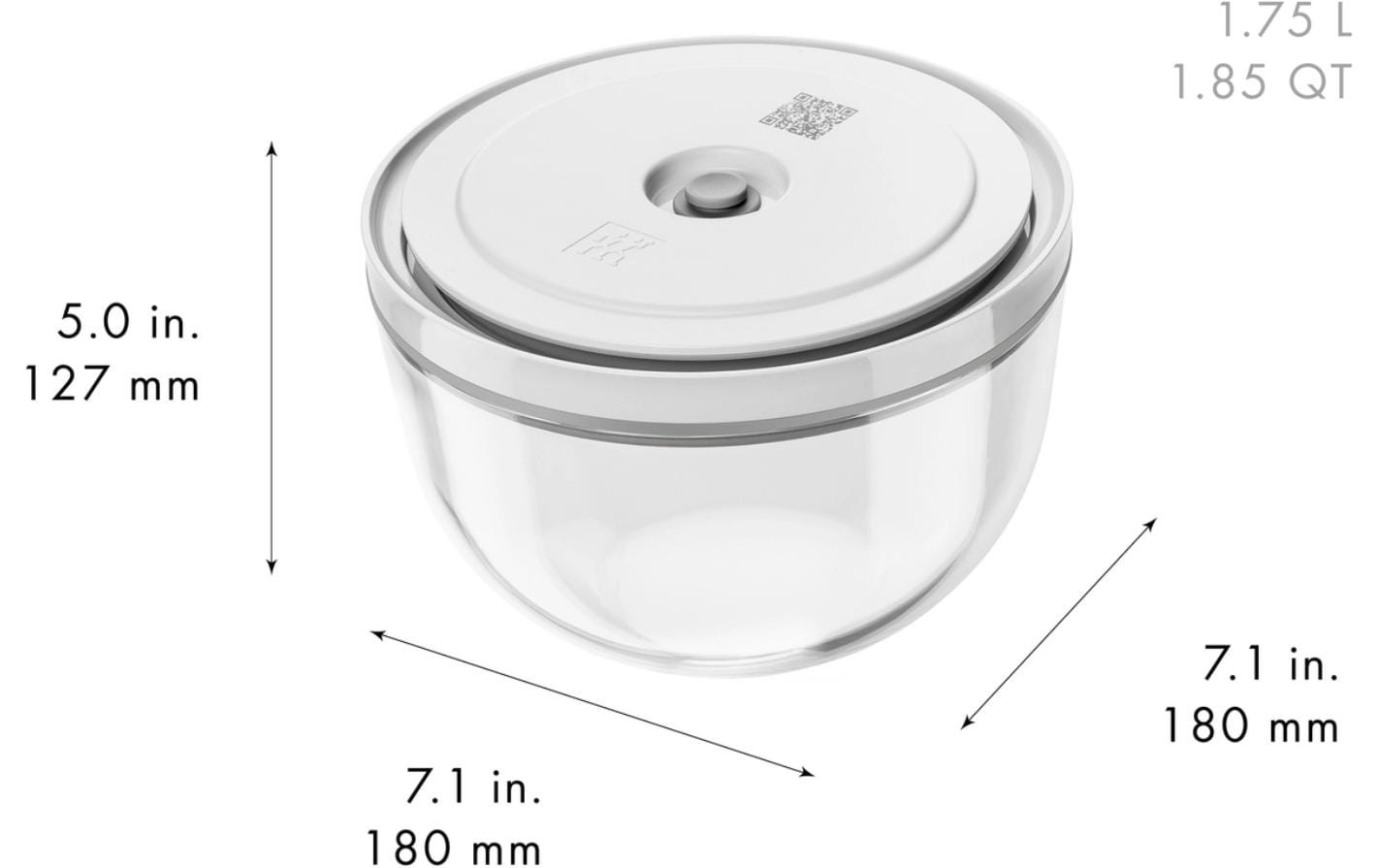 Zwilling Schüssel »Fresh & Save BOWLS« 6 aus Glas Vakuumschüssel Set S/M/L / 6-tlg., Glas