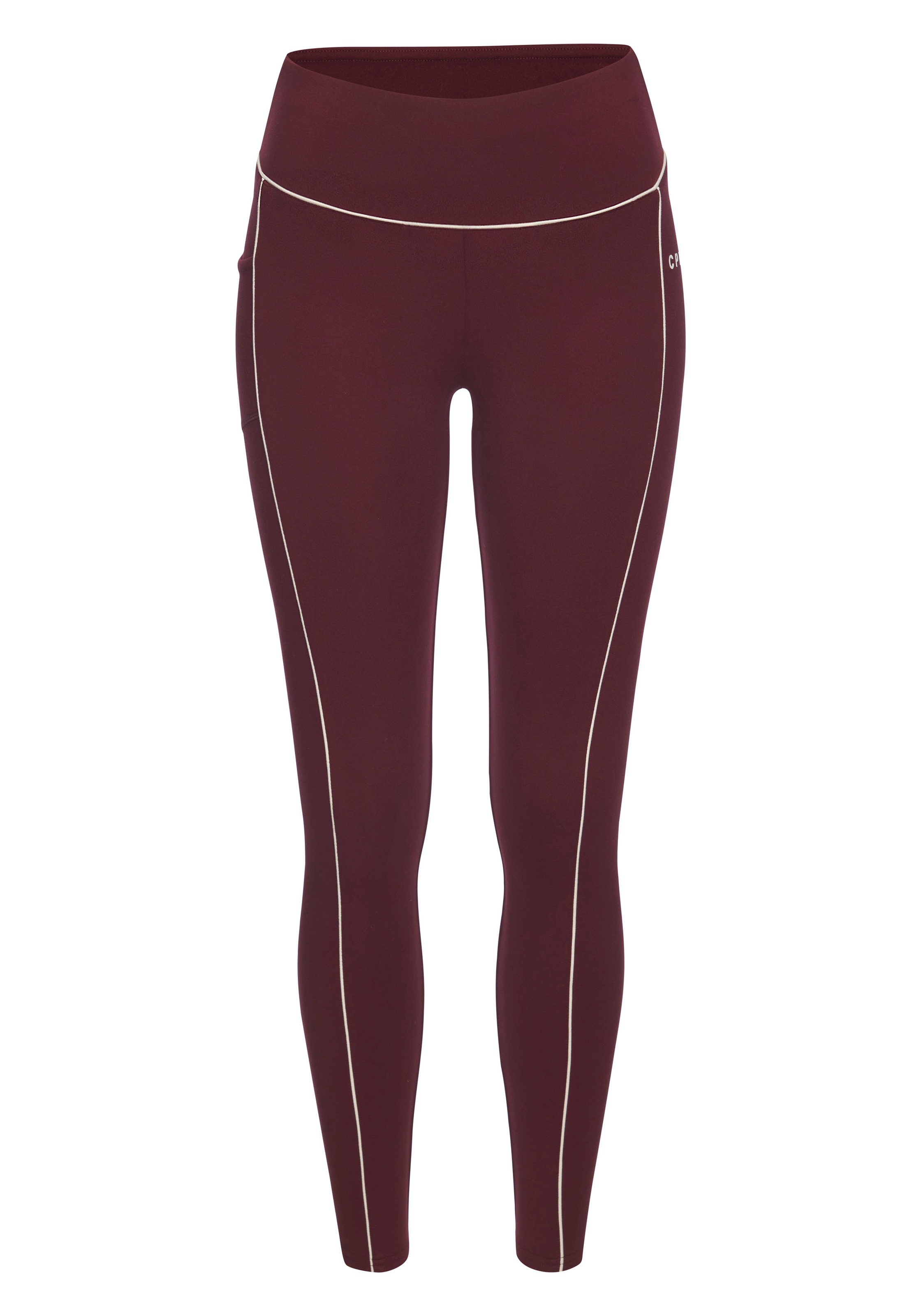 Copenhagen Studios Funktionsleggings  mit Paspeln und Logodruck