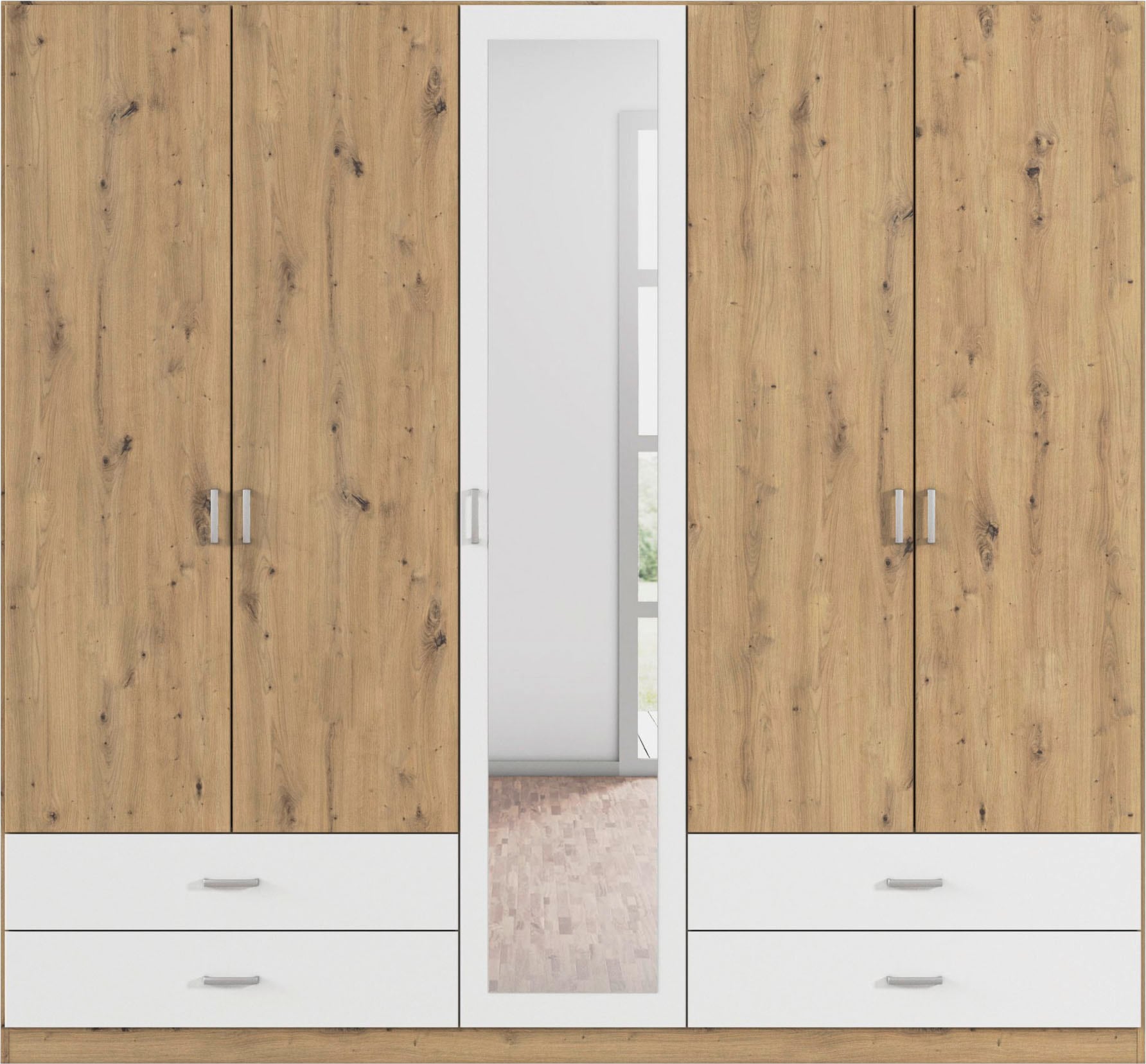 rauch Armoires à vêtements »Drehtürenschrank Schrank Garderobe Wäscheschrank BORBONA« Largeurs 226/271 cm, hauteur 210 cm,  en 2 largeurs, avec miroir et nombreuses combinaisons de couleurs FABRIQUÉ EN ALLEMAGNE