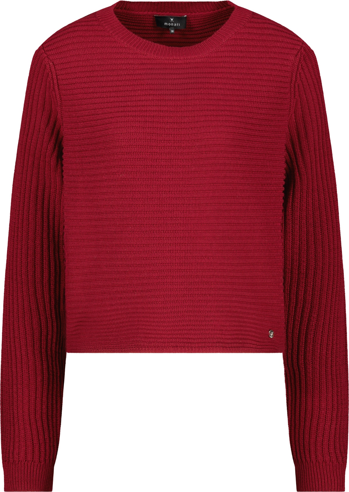 Monari Strickpullover »Pullover Basic monari Rippe« Regular fit mit Rundhalsausschnitt