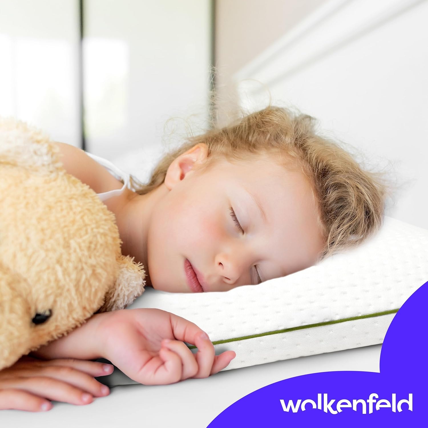 Wolkenfeld Oreiller pour bébé »Eron Kinderkissen« Weiches und Atmungsaktives Kinderkopfkissen - Natürliches Memory Foam
