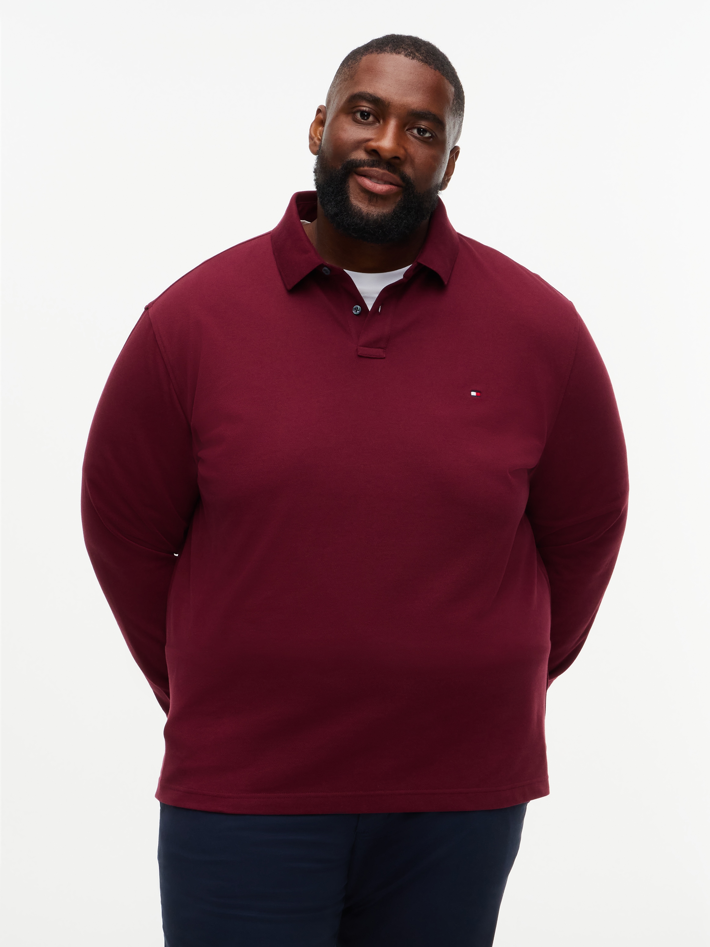 Tommy Hilfiger Big & Tall Langarm-Poloshirt »BT-1985 REGULAR LONGSLEEVE« Grosse Grössen, Stretch-Pique