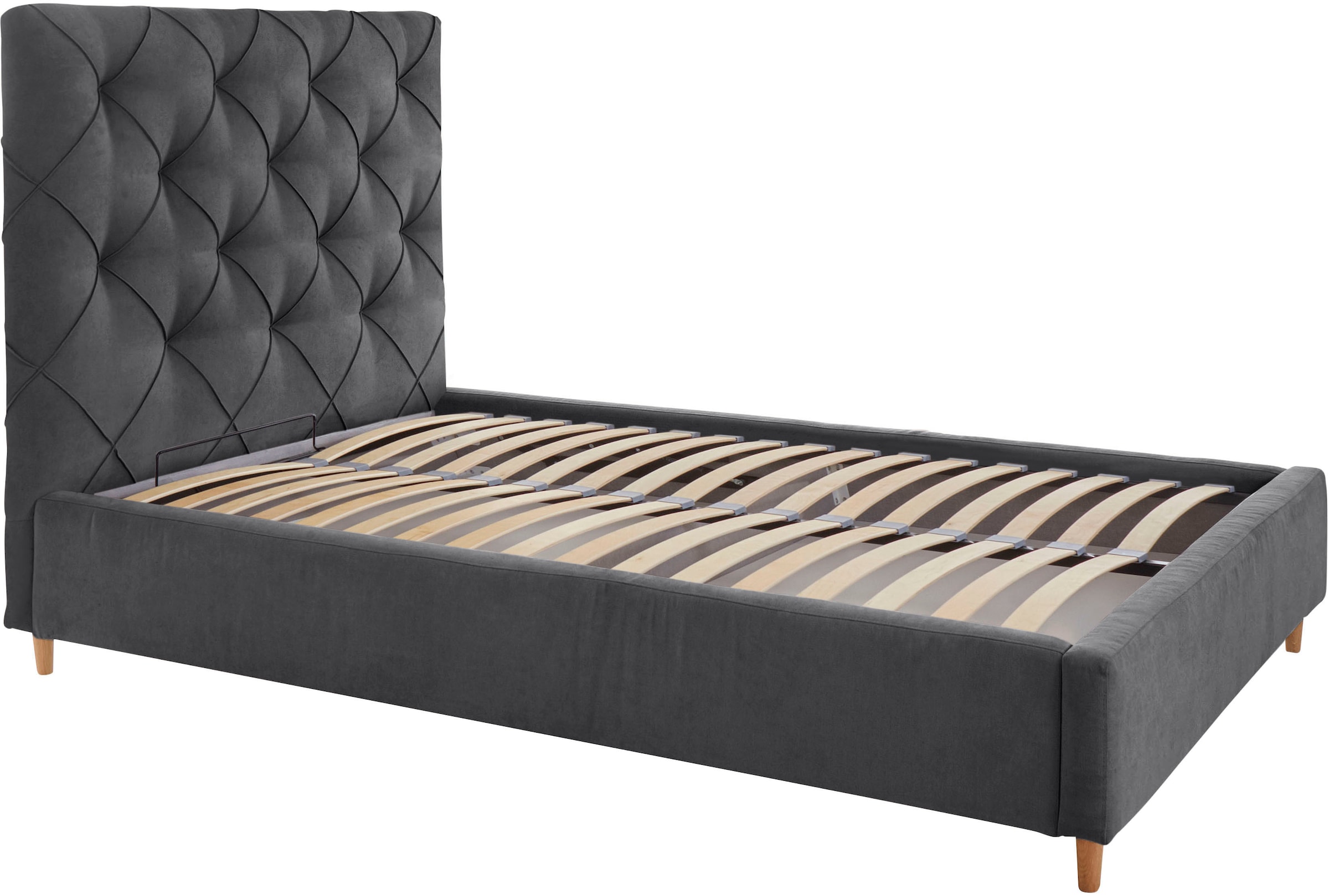 Leonique Polsterbett »Louanne« mit schöner Knopfheftung im Rückenteil, inkl. Bettkasten