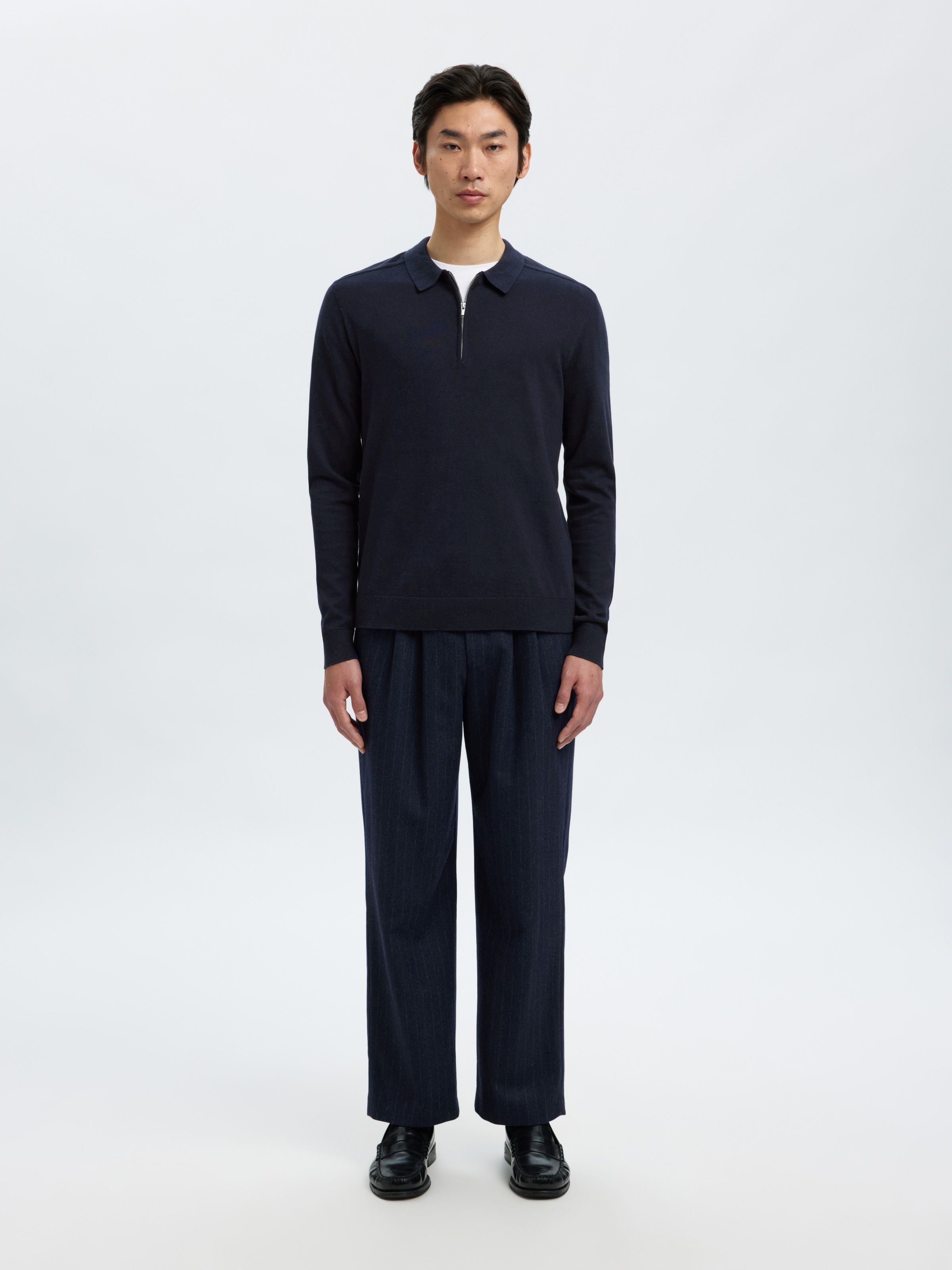 SELECTED Pull à col polo »SLHBERG LS HALF ZIP POLO NOOS«