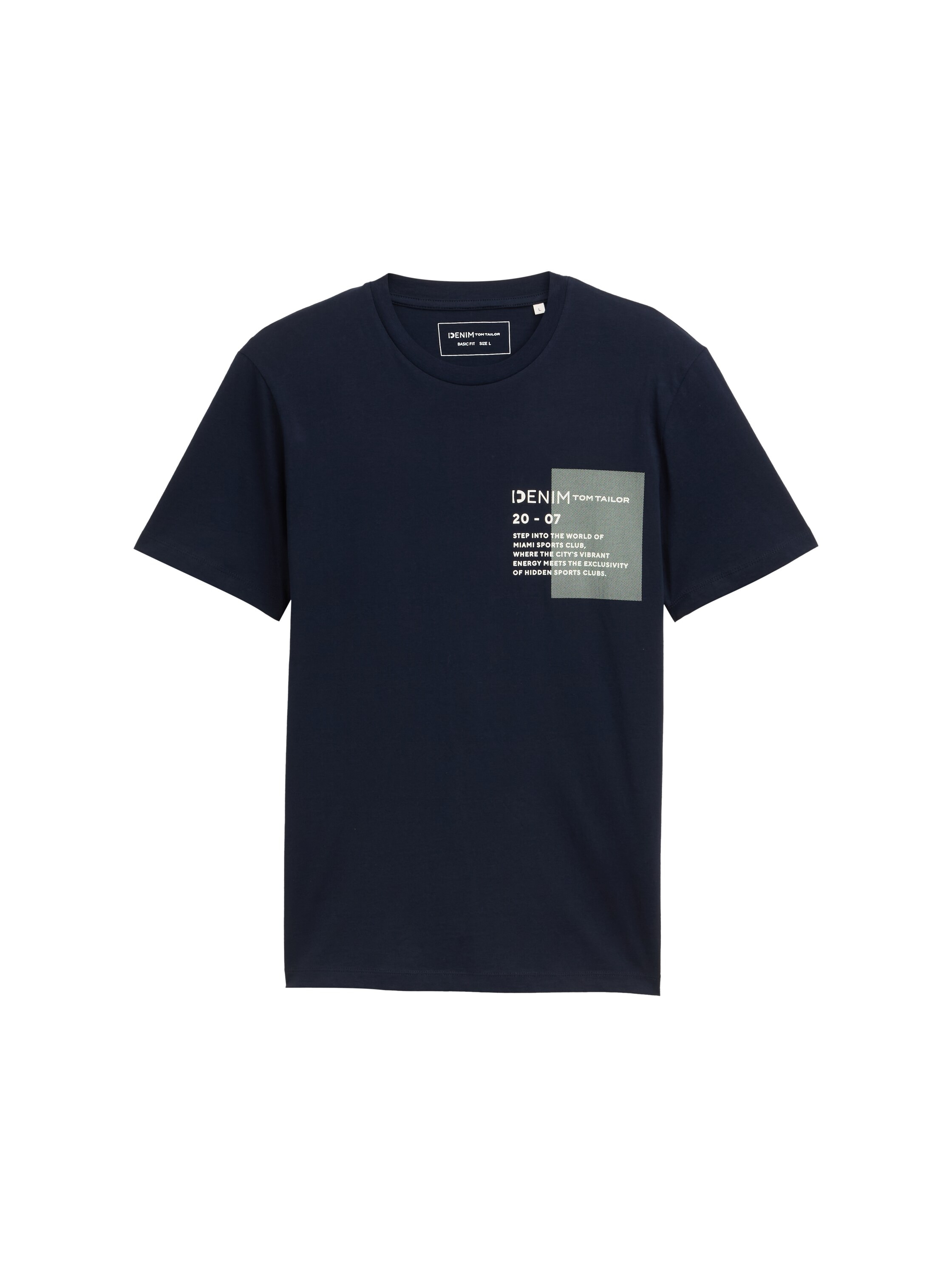 TOM TAILOR Denim Rundhalsshirt mit verschiedenen Logo Prints