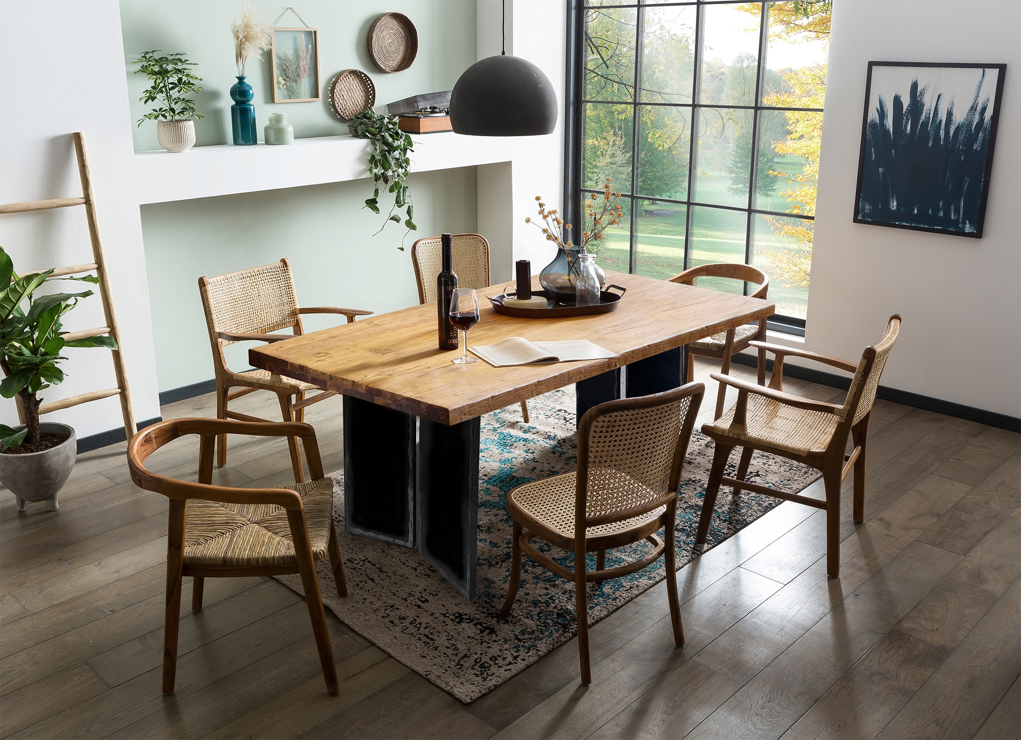 SIT Plateau de table »Pordenone aus recyceltem Teakholz – Natur – Unikat« 1 cuis tlg. Plateau de table doublé avec épaisseur marquée de 50 mm