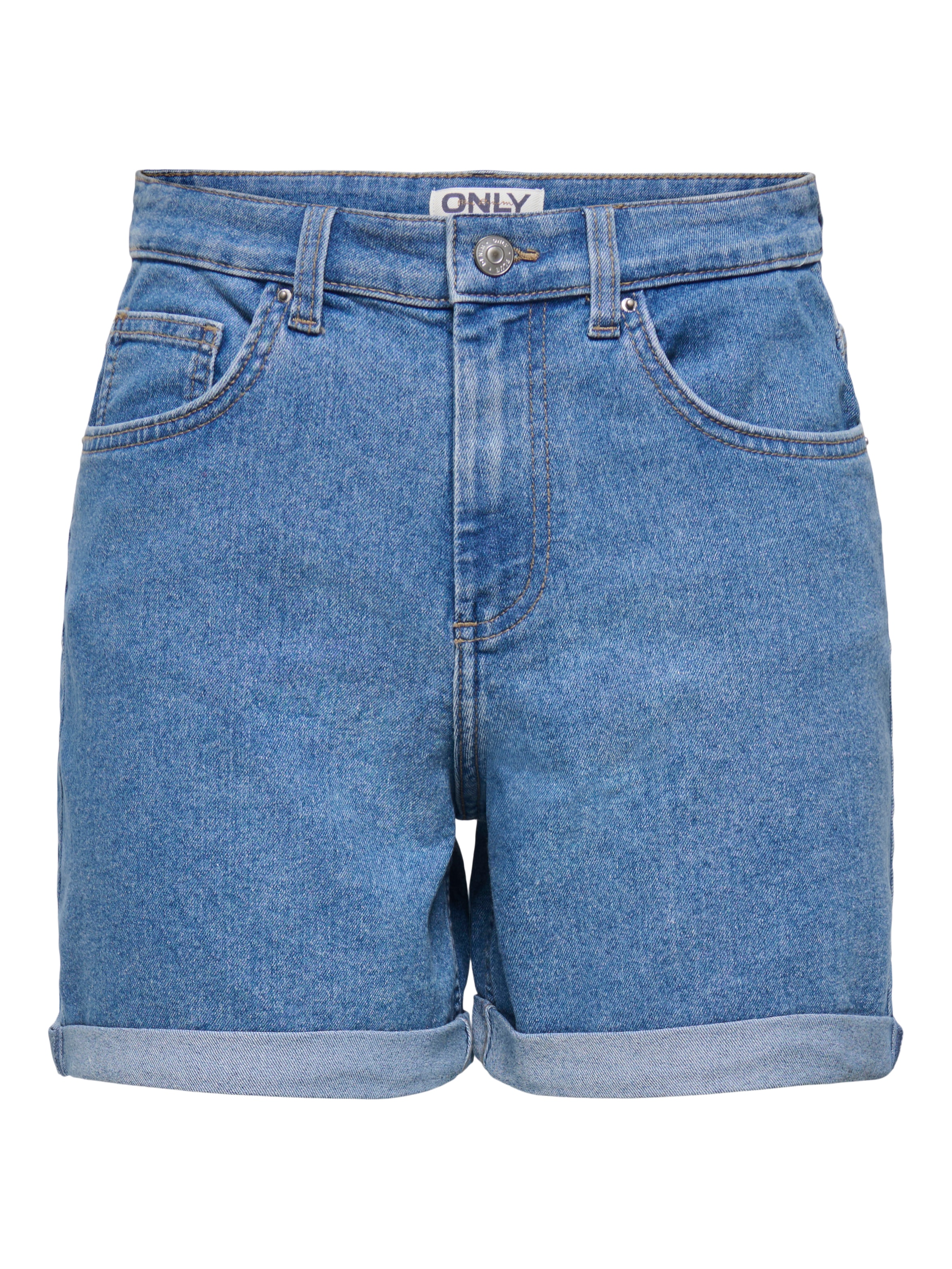 ONLY Short en jean »ONLLAURA HW FOLD UP SHORT BOX DNM« Baumwoll-Denim mit Stretch, regular fit, high waist