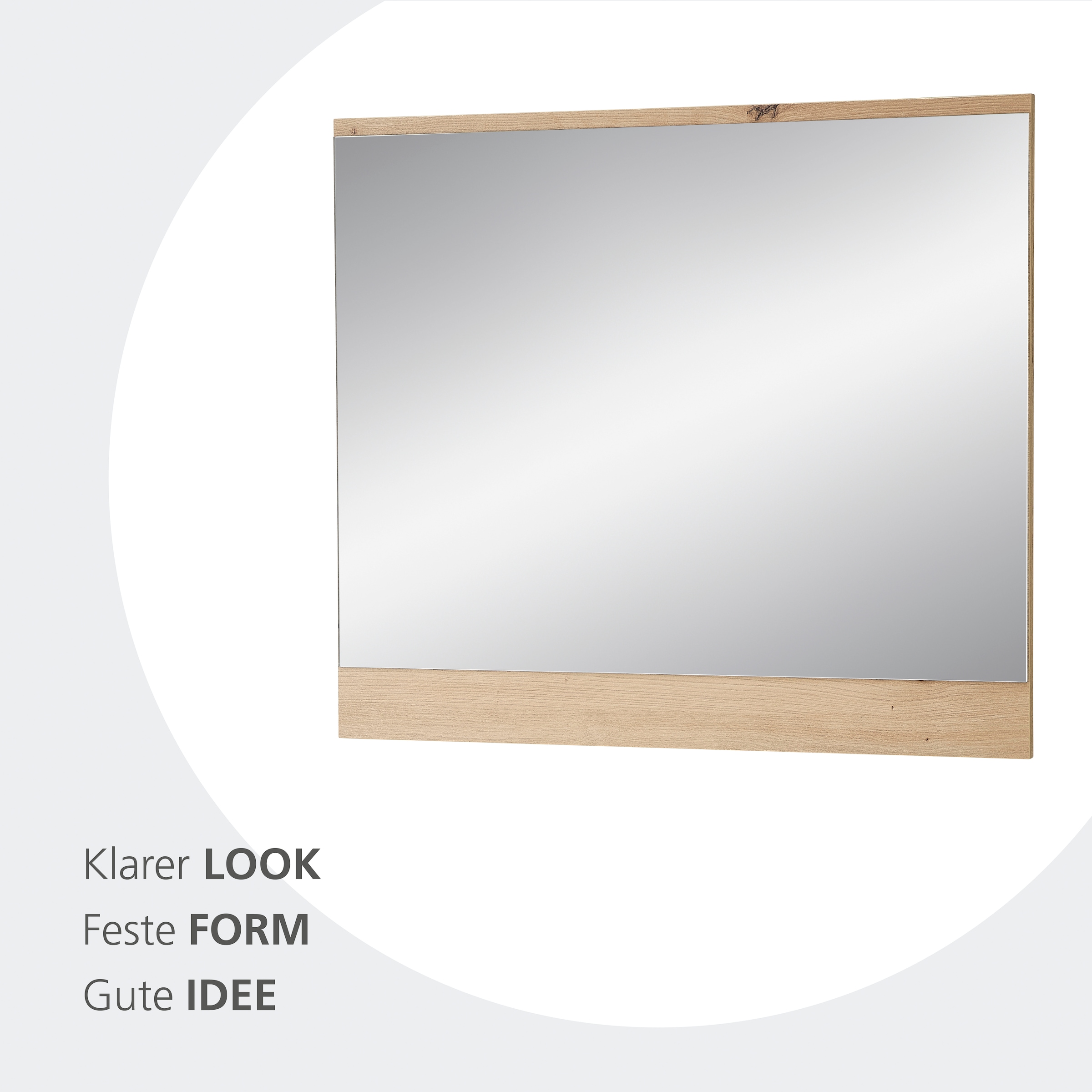 GOODproduct Miroir mural »Fargo Wandspiegel, 80/70/2 (B/H/T cm)« Spiegelfläche 80 x 70 cm