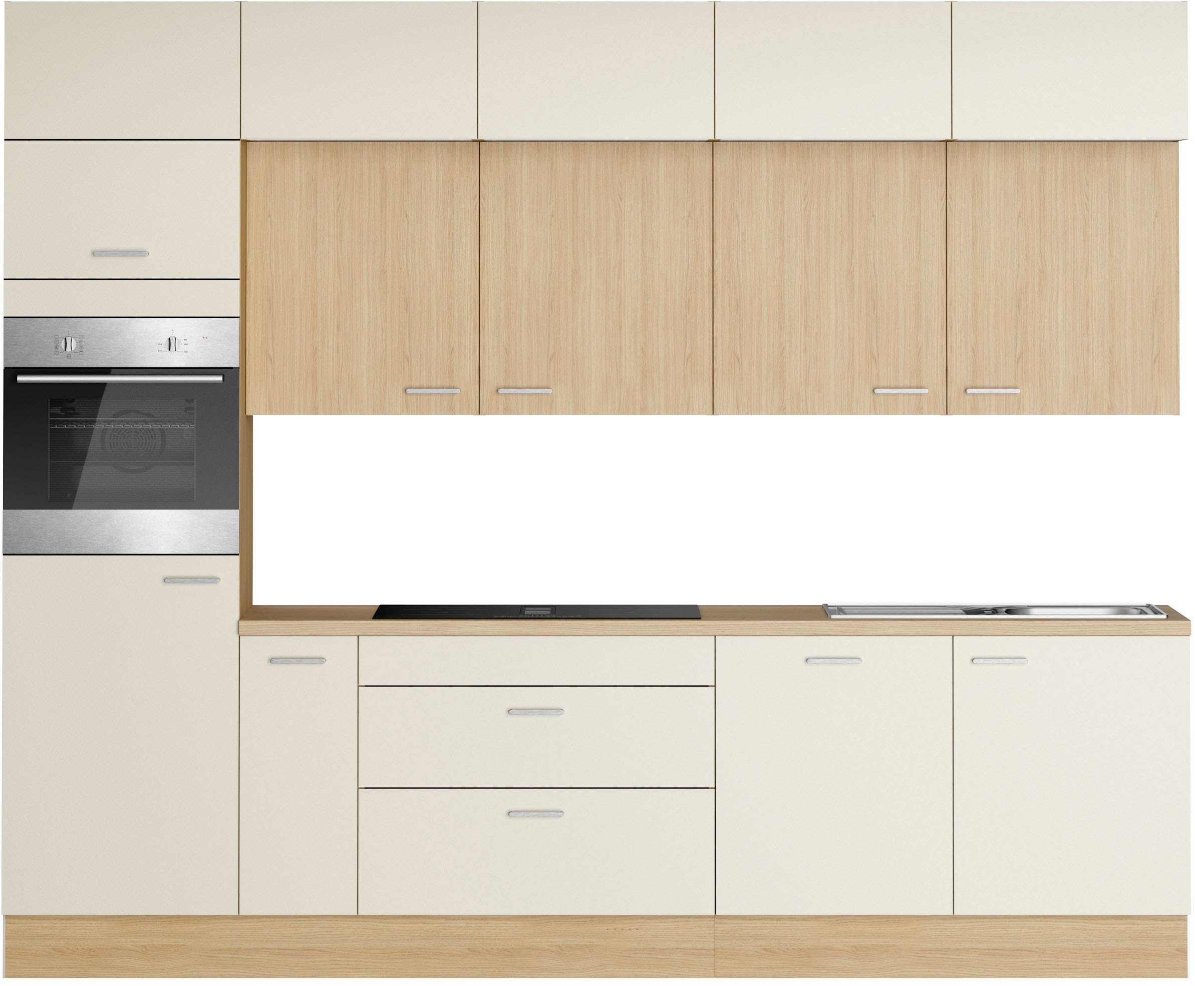 KOCHSTATION Kitchenette »KS-Lucy« Breite 300 cm, Soft-Close, inkl. Zubehör, wahlweise mit E-Geräten